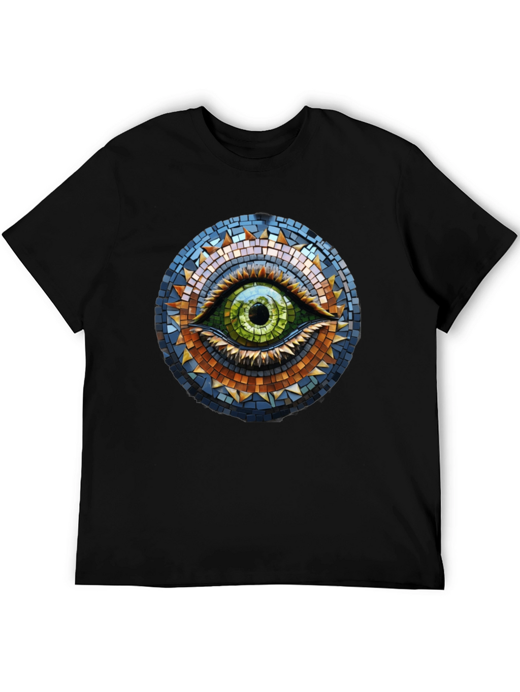 Eye Mosaic Graphic Tee - Stylish Cotton T-Shirt
