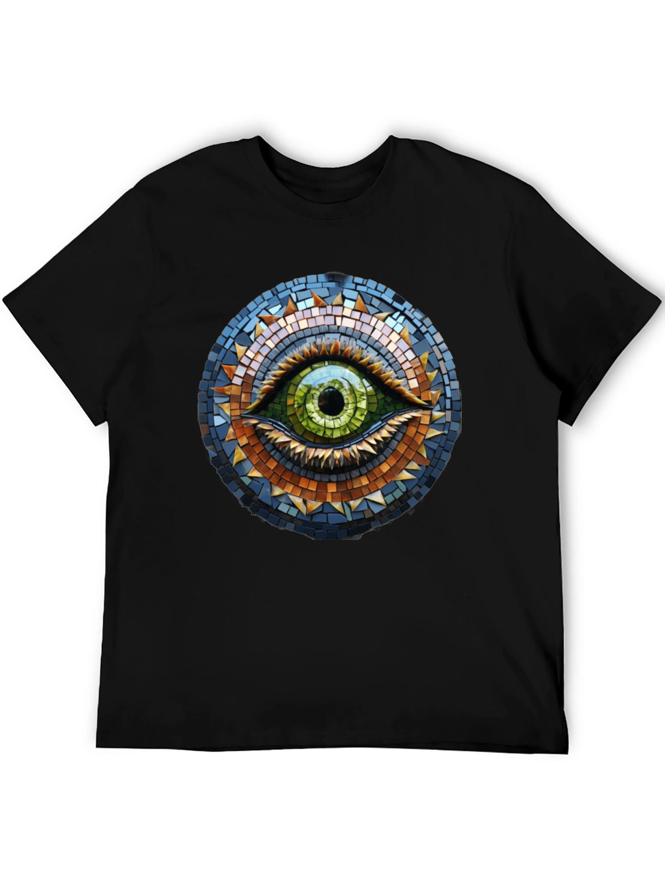 Eye Mosaic Graphic Tee - Stylish Cotton T-Shirt