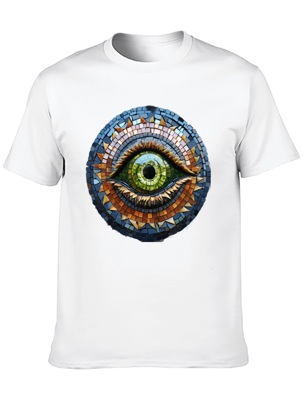 Eye Mosaic Graphic Tee - Stylish Cotton T-Shirt