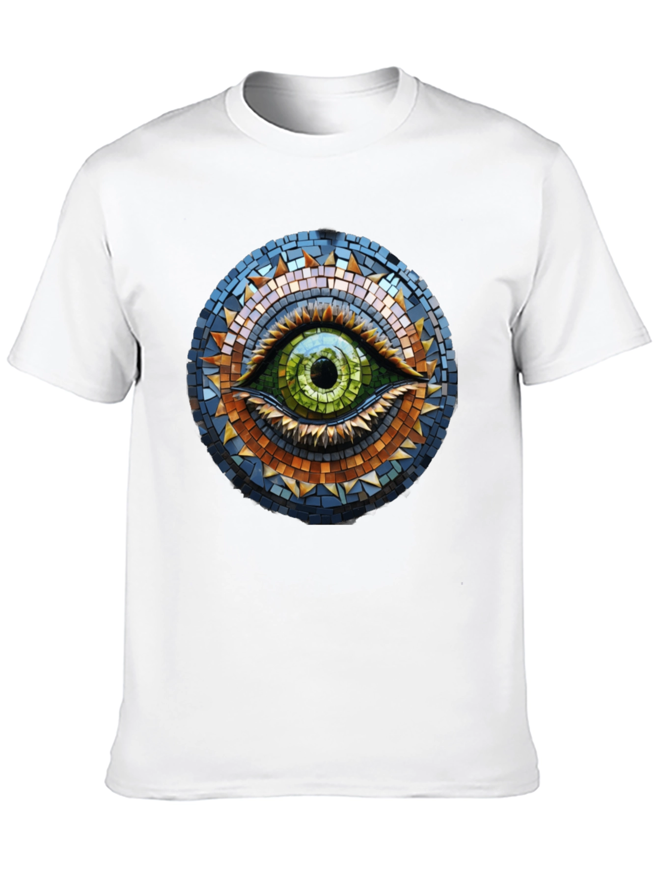 Eye Mosaic Graphic Tee - Stylish Cotton T-Shirt