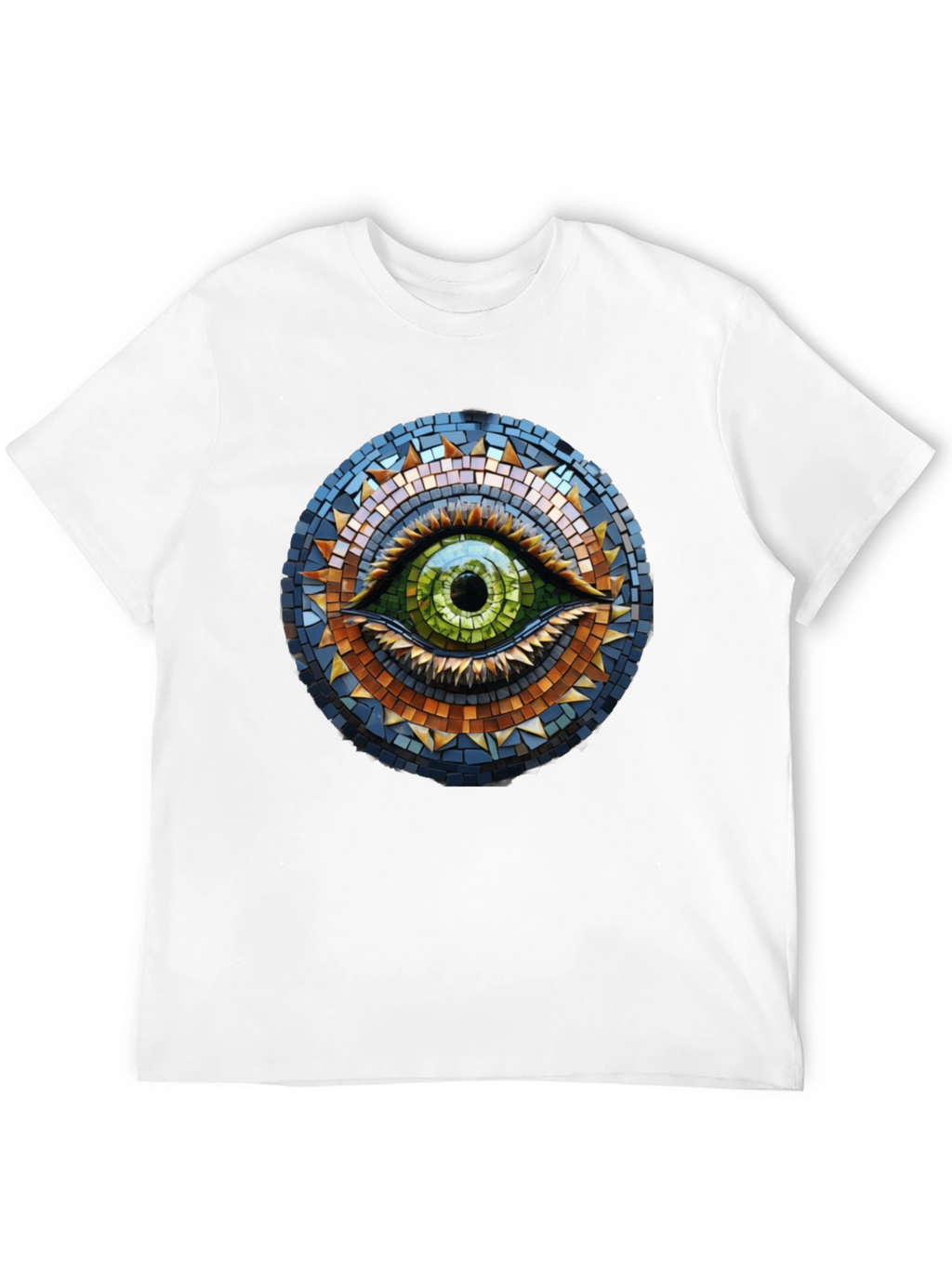 Eye Mosaic Graphic Tee - Stylish Cotton T-Shirt
