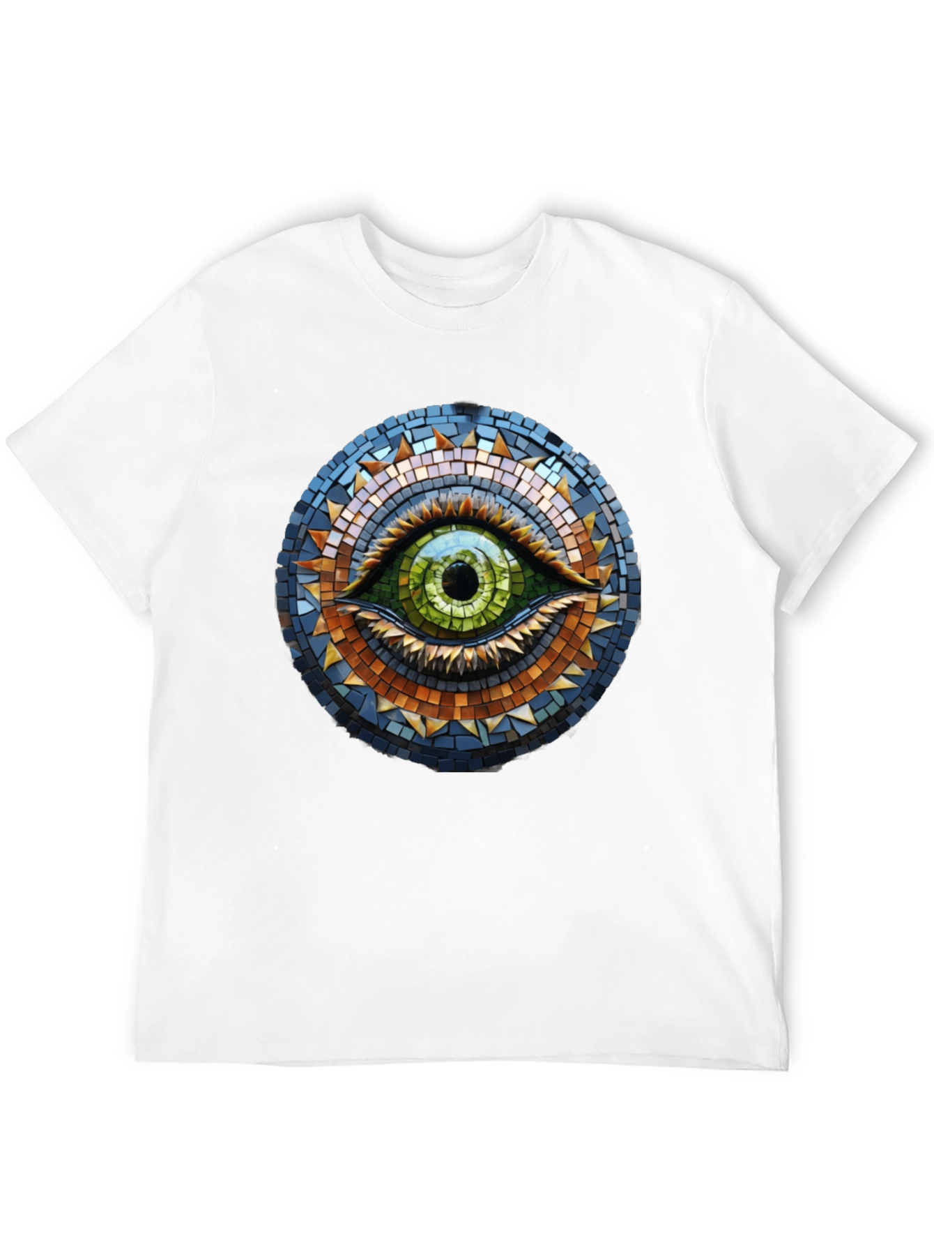 Eye Mosaic Graphic Tee - Stylish Cotton T-Shirt