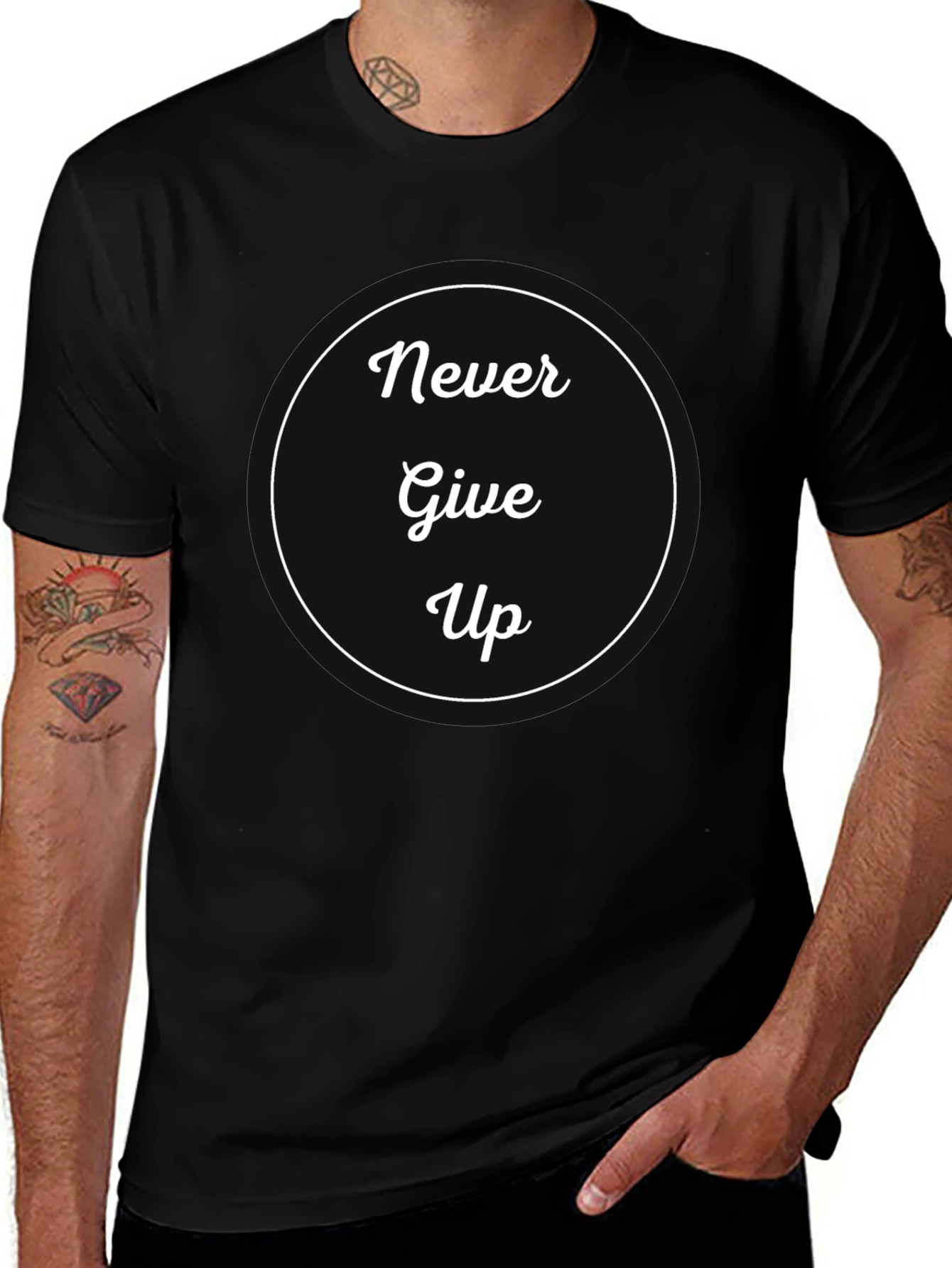 Never Give Up Graphic Tee - Motivational Shirt