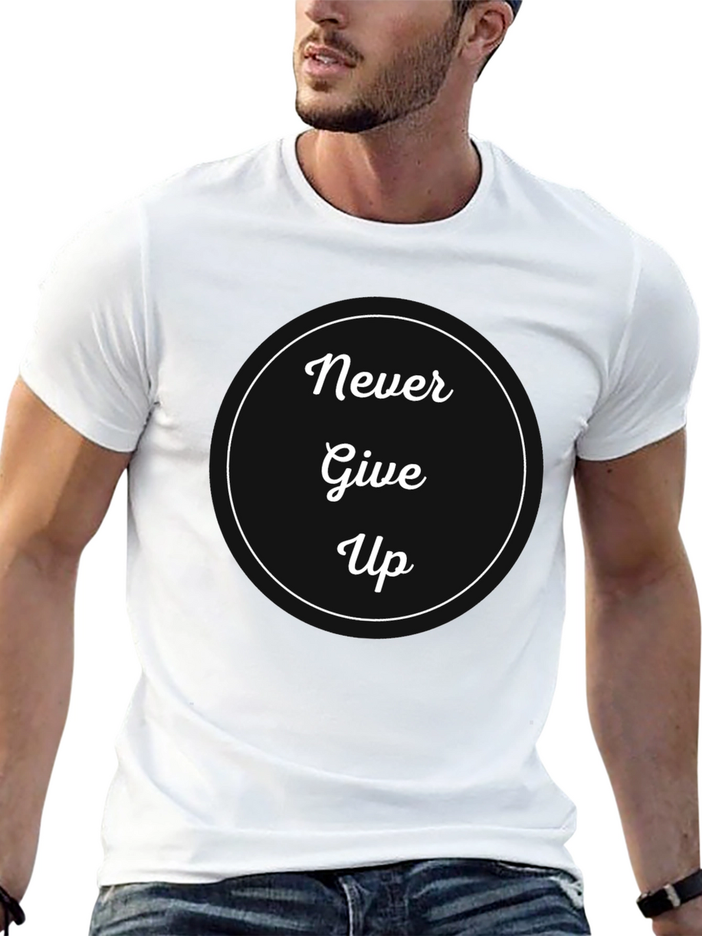Never Give Up Graphic Tee - Motivational Shirt