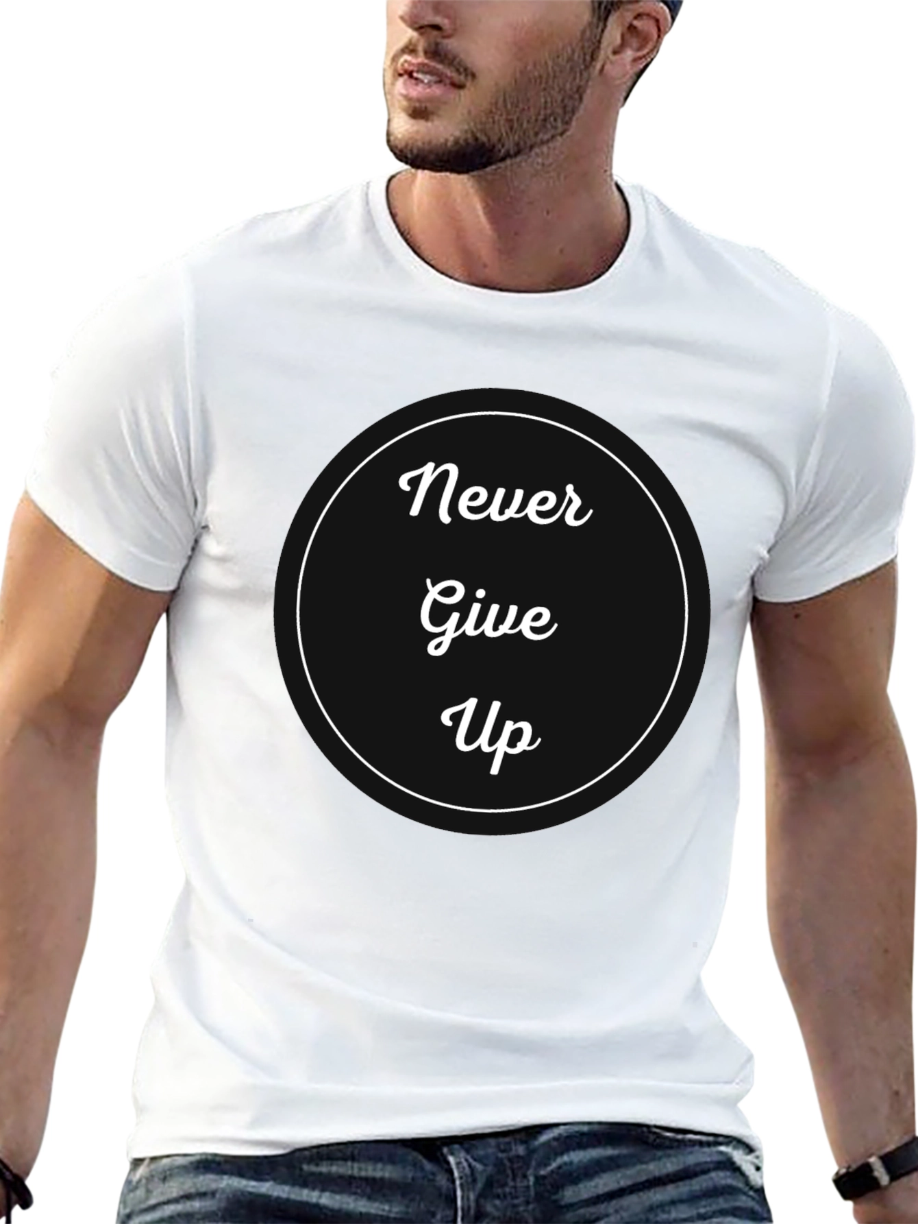 Never Give Up Graphic Tee - Motivational Shirt