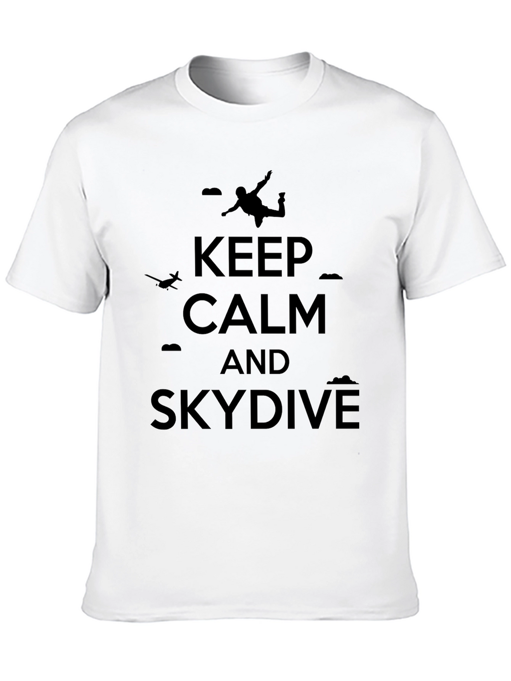 Keep Calm and Skydive Black T-Shirt