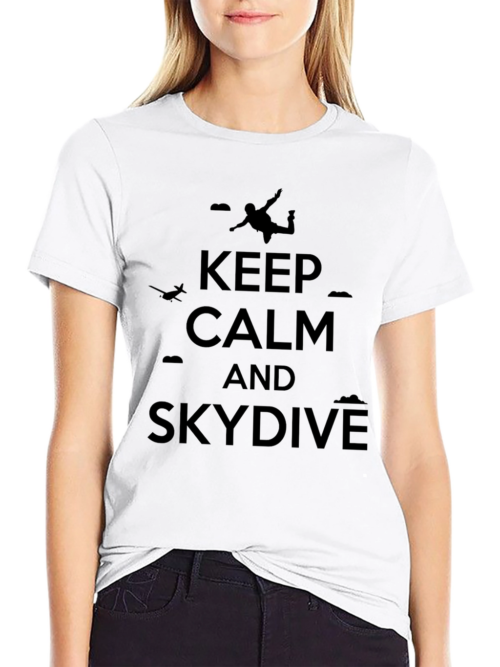 Keep Calm and Skydive Black T-Shirt