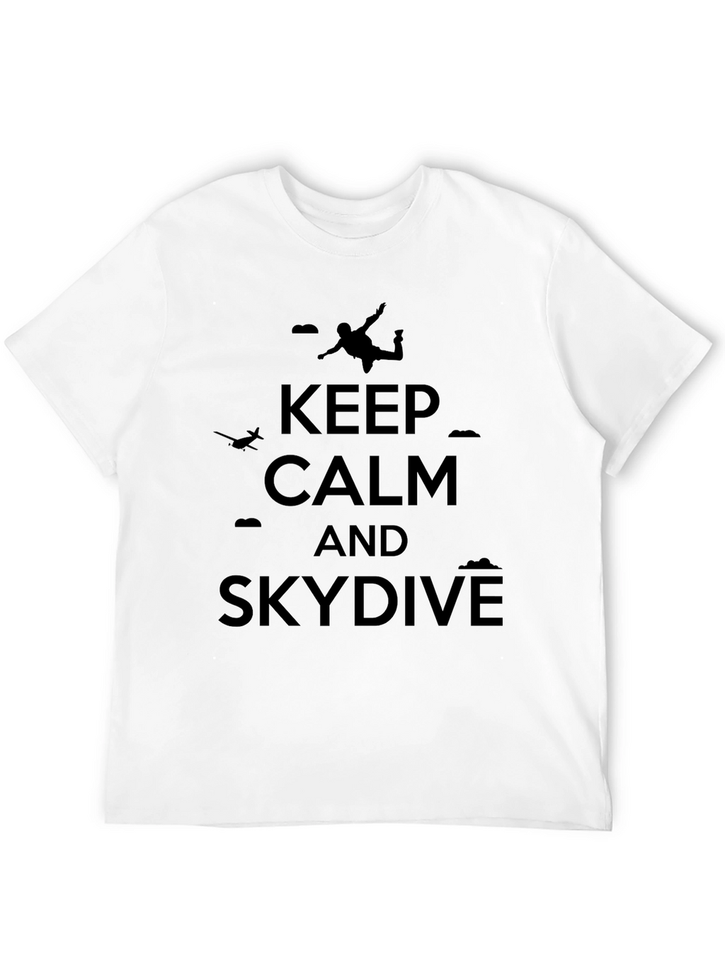 Keep Calm and Skydive Black T-Shirt