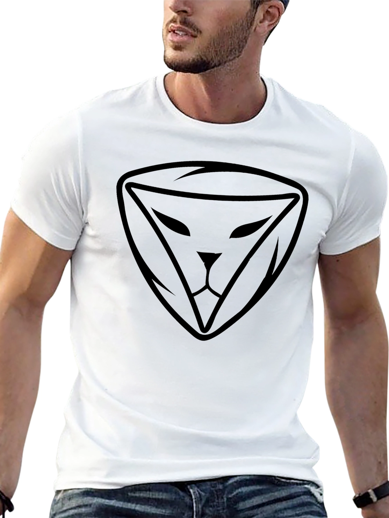 Black Lion Shield Graphic Tee - Modern Style