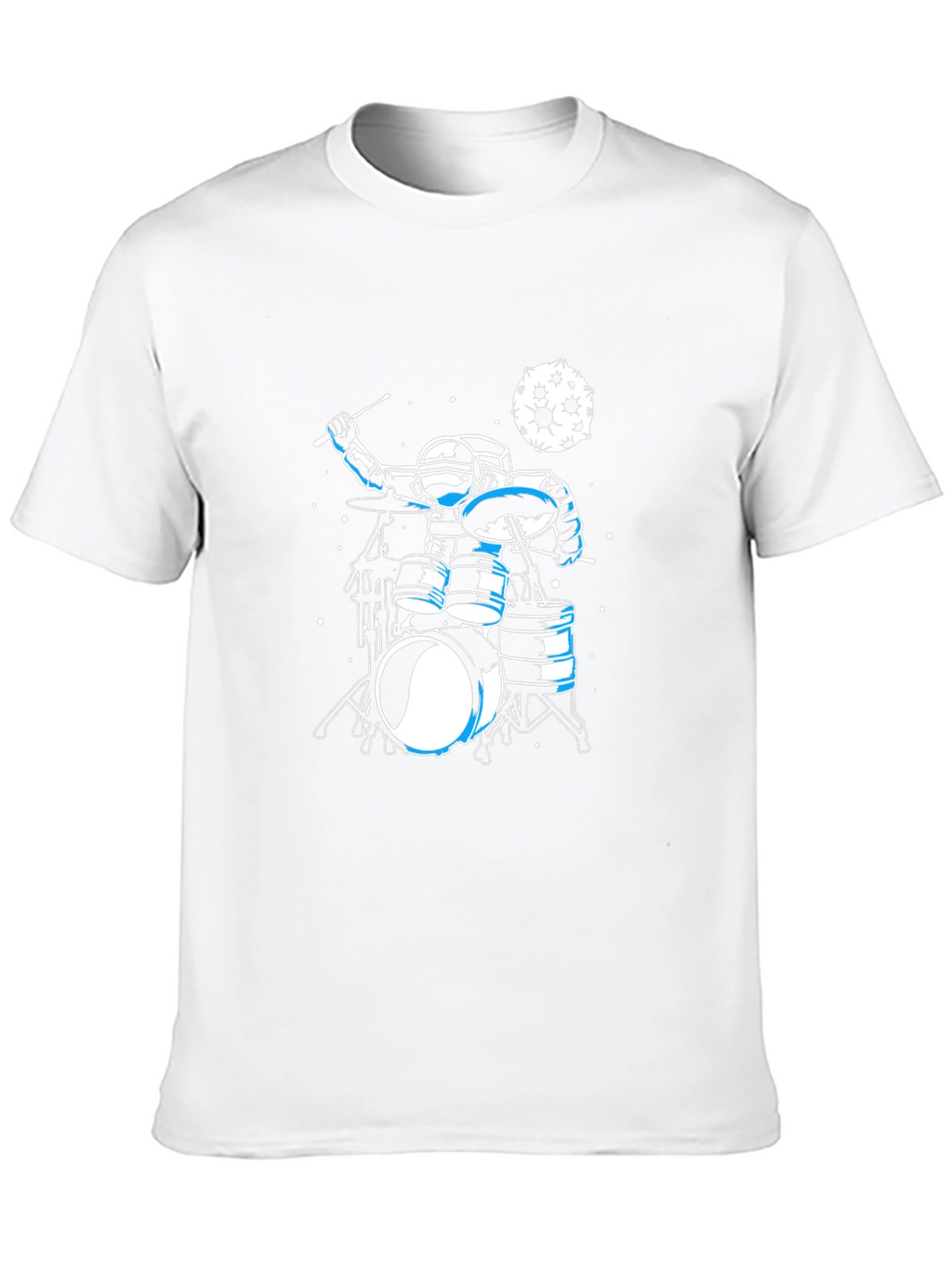 Astronaut Drummer Graphic T-Shirt - Black