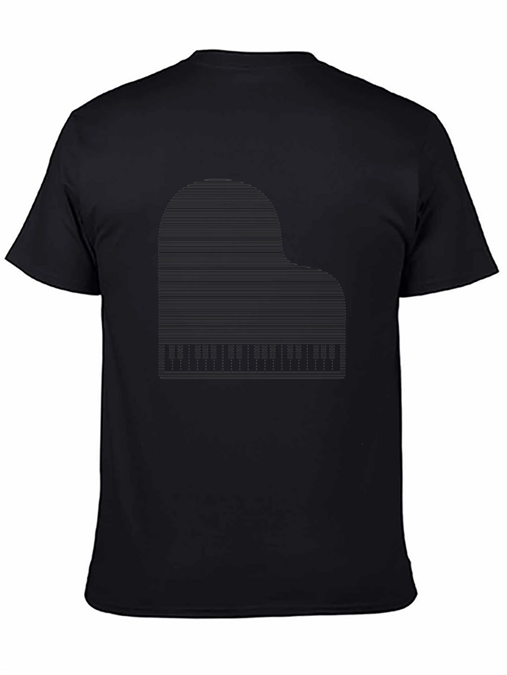 Piano Graphic Print Tee - Mens Black T-Shirt