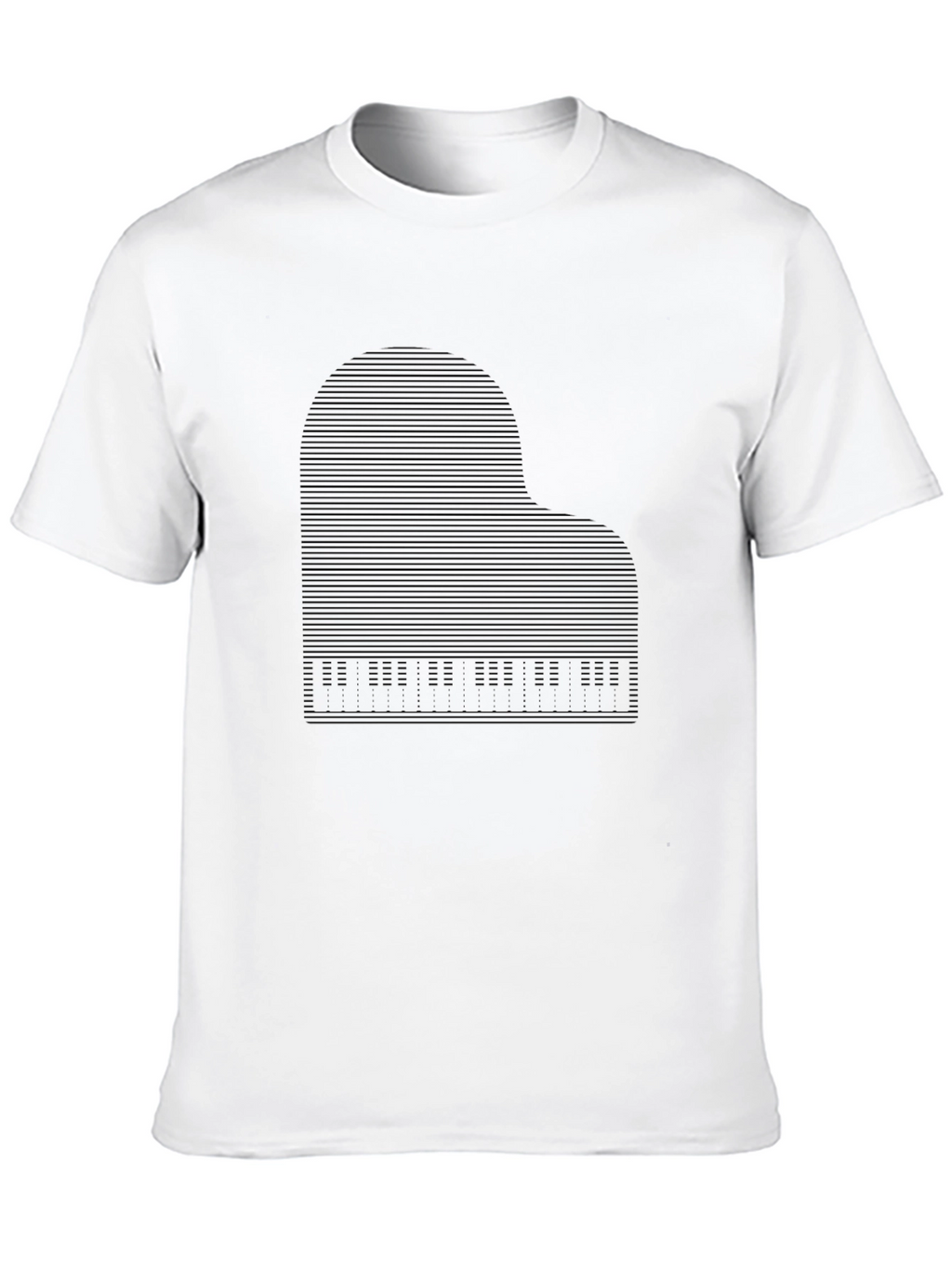 Piano Graphic Print Tee - Mens Black T-Shirt