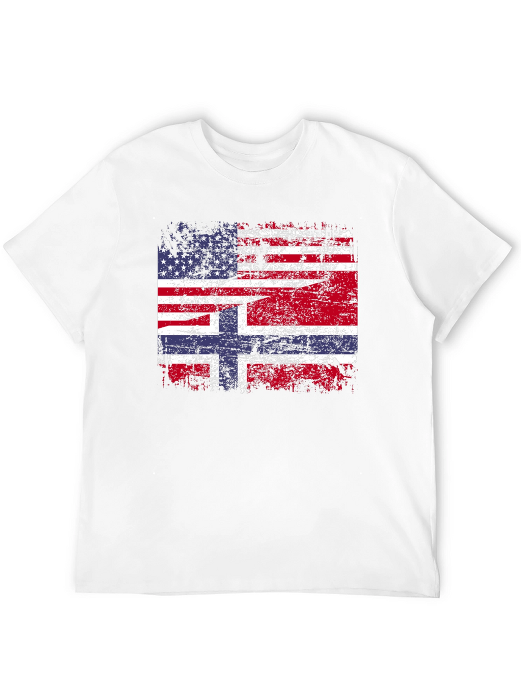 USA Norway Flag Graphic Tee - Distressed Design