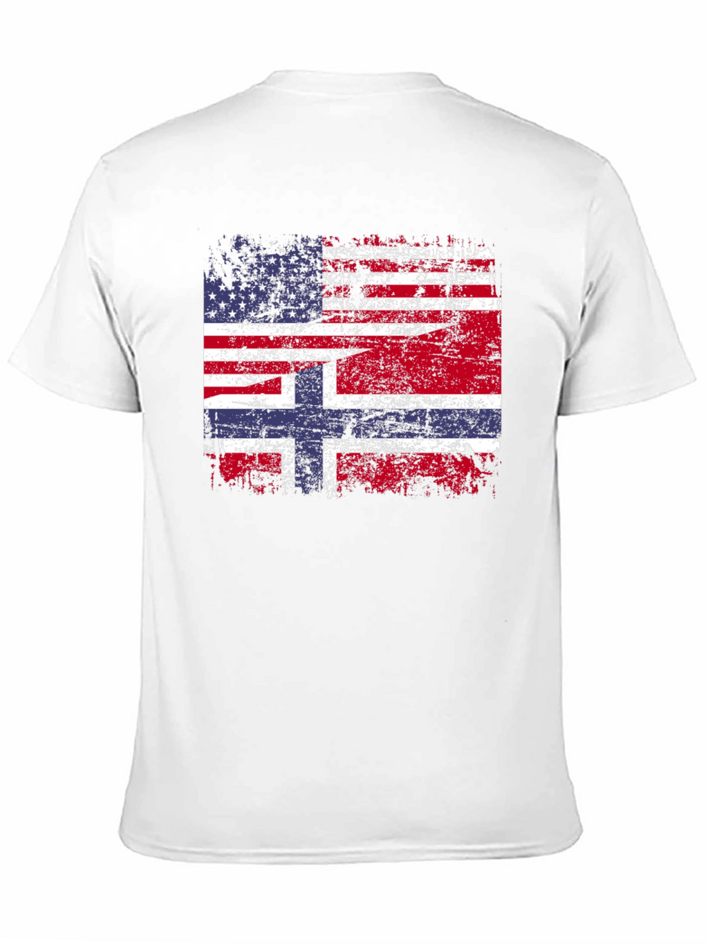 USA Norway Flag Graphic Tee - Distressed Design