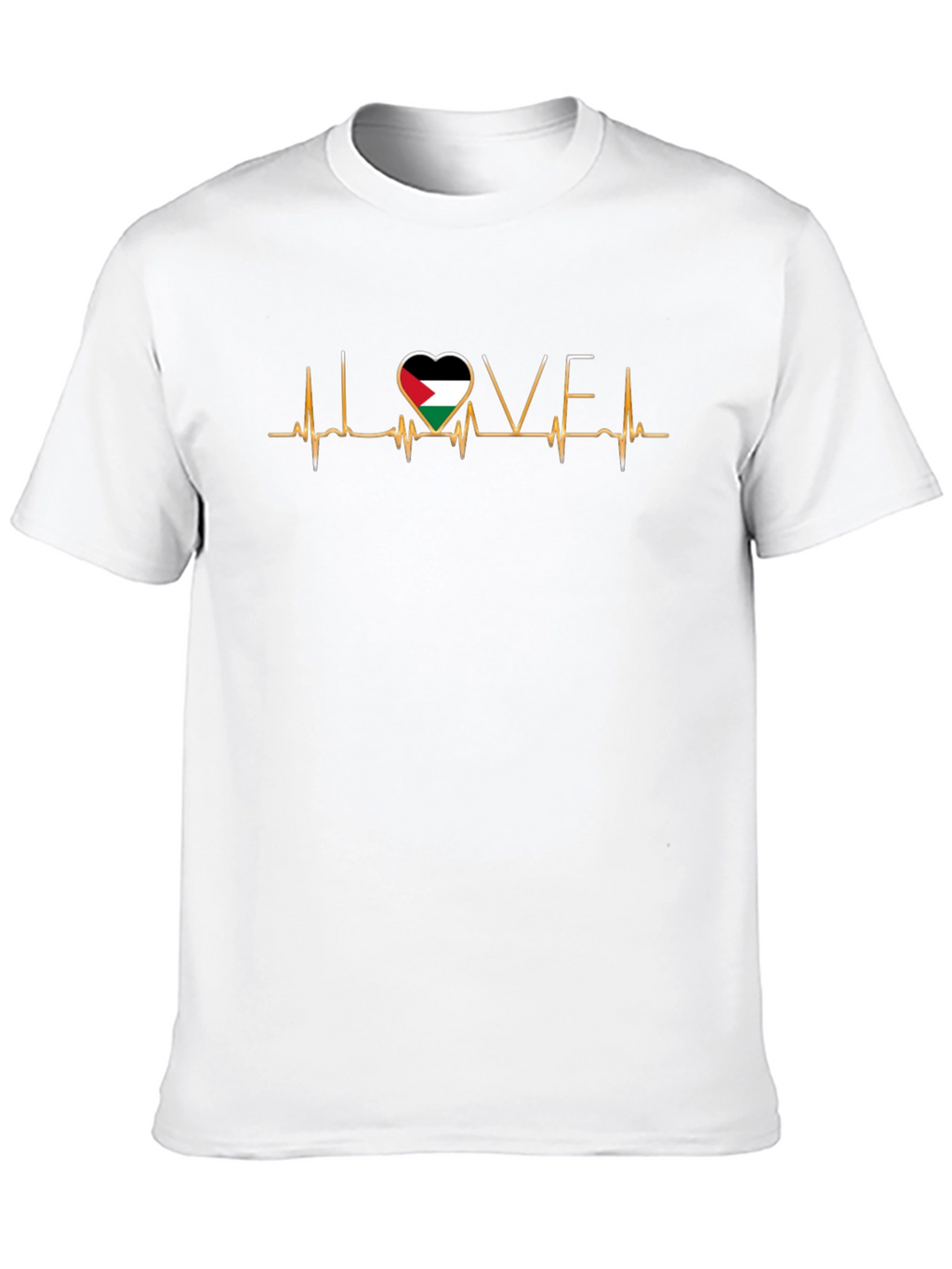 I Love Palestine T-Shirt: Heartbeat Design
