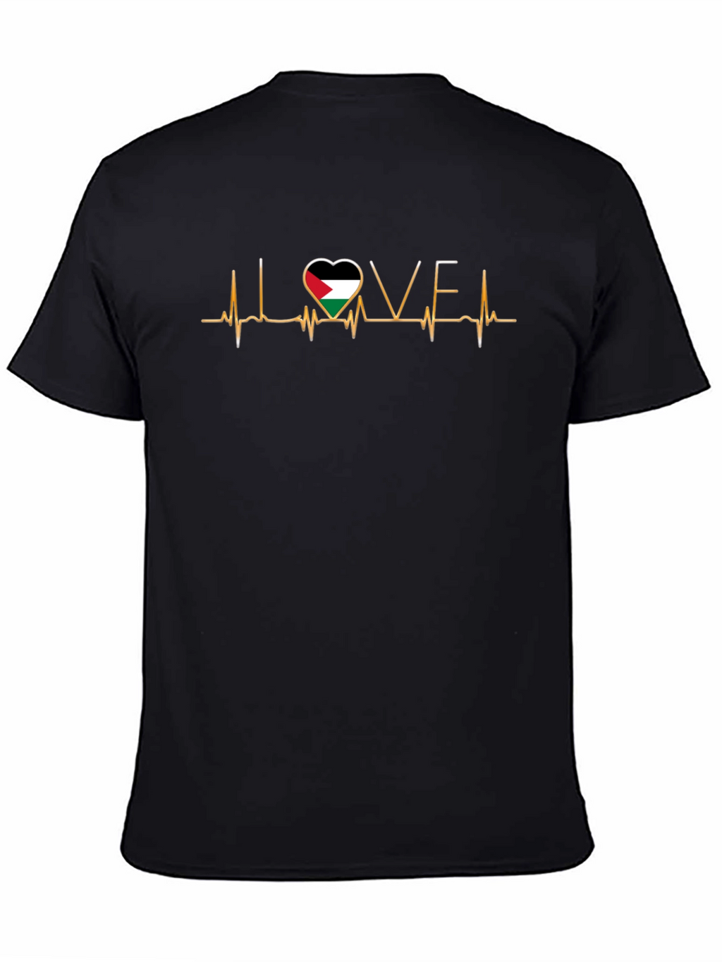 I Love Palestine T-Shirt: Heartbeat Design