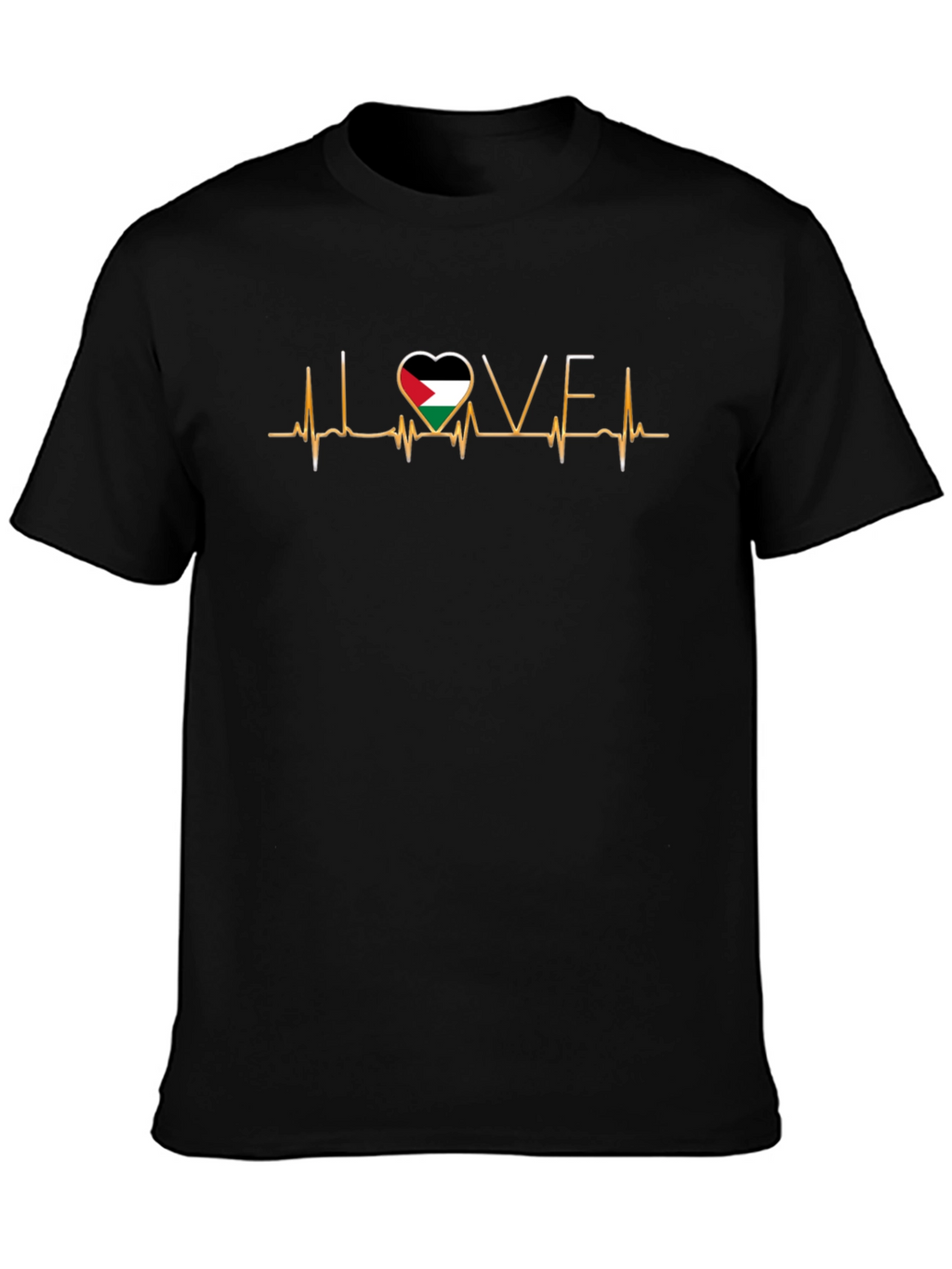 I Love Palestine T-Shirt: Heartbeat Design