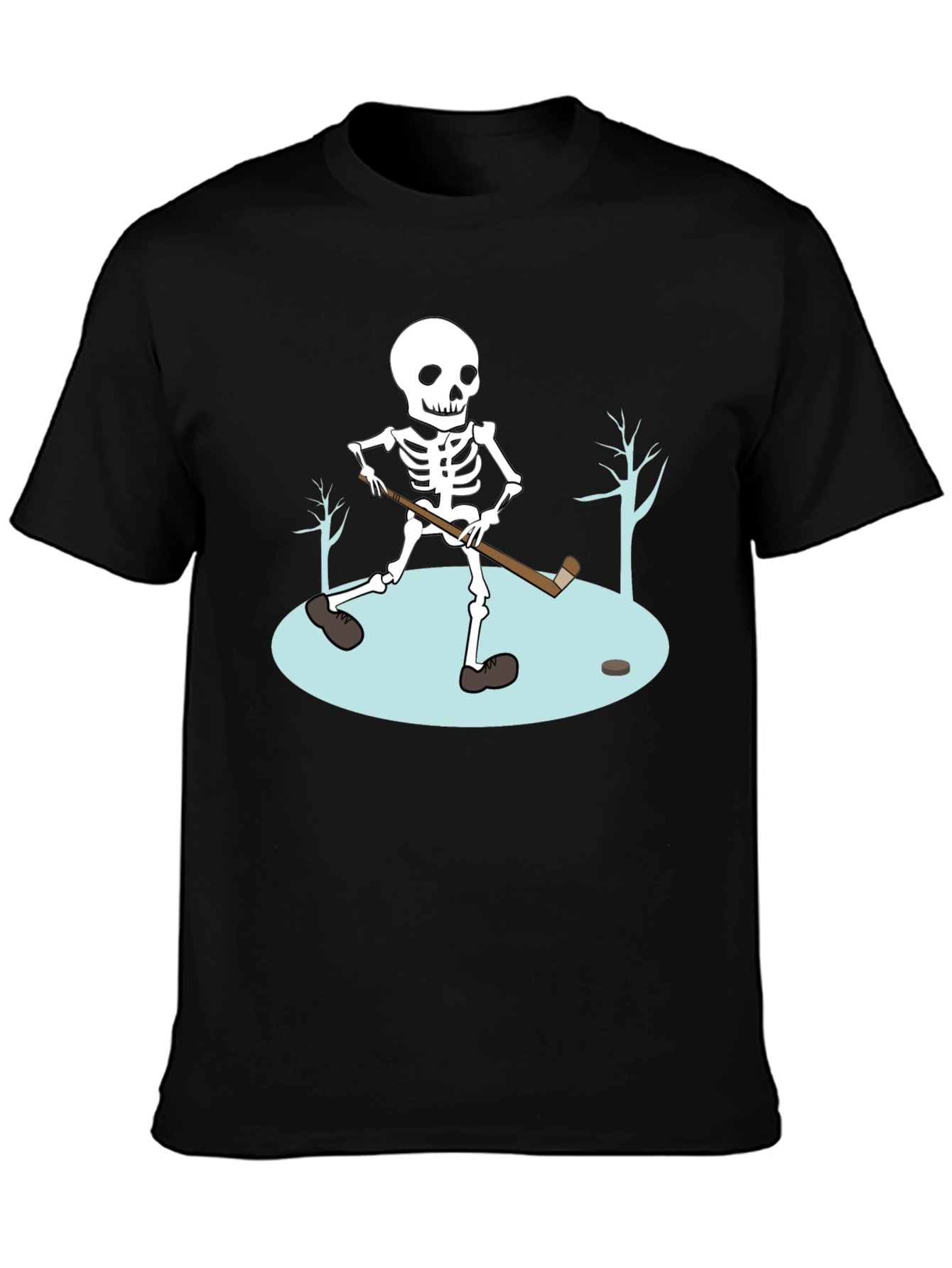 Skeleton Hockey T-Shirt - Black