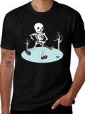 Skeleton Hockey T-Shirt - Black
