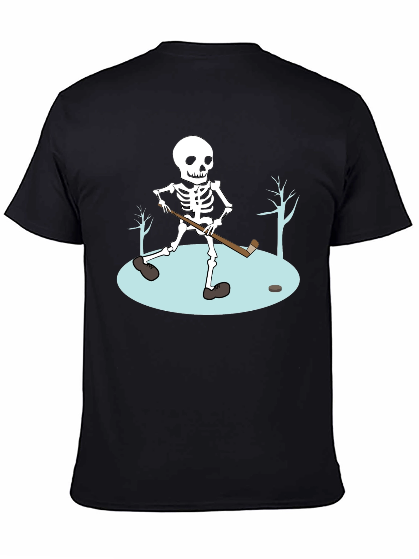 Skeleton Hockey T-Shirt - Black