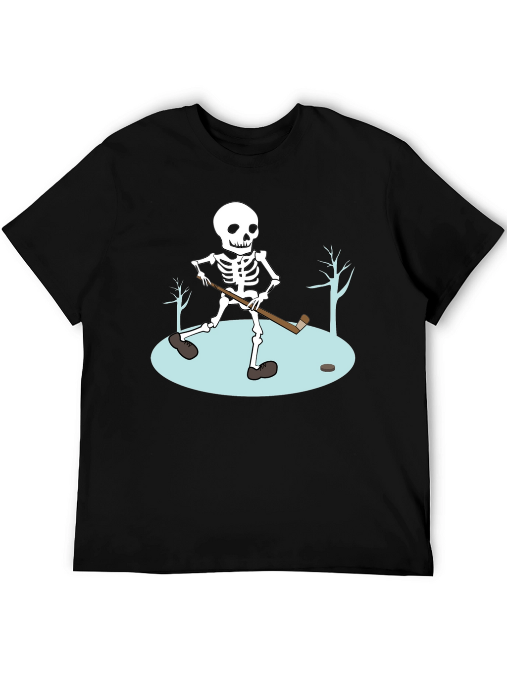 Skeleton Hockey T-Shirt - Black