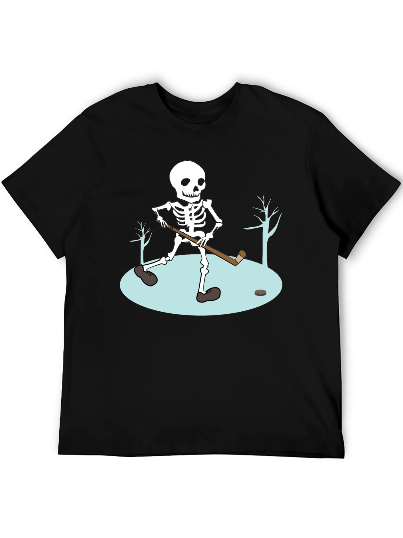 Skeleton Hockey T-Shirt - Black