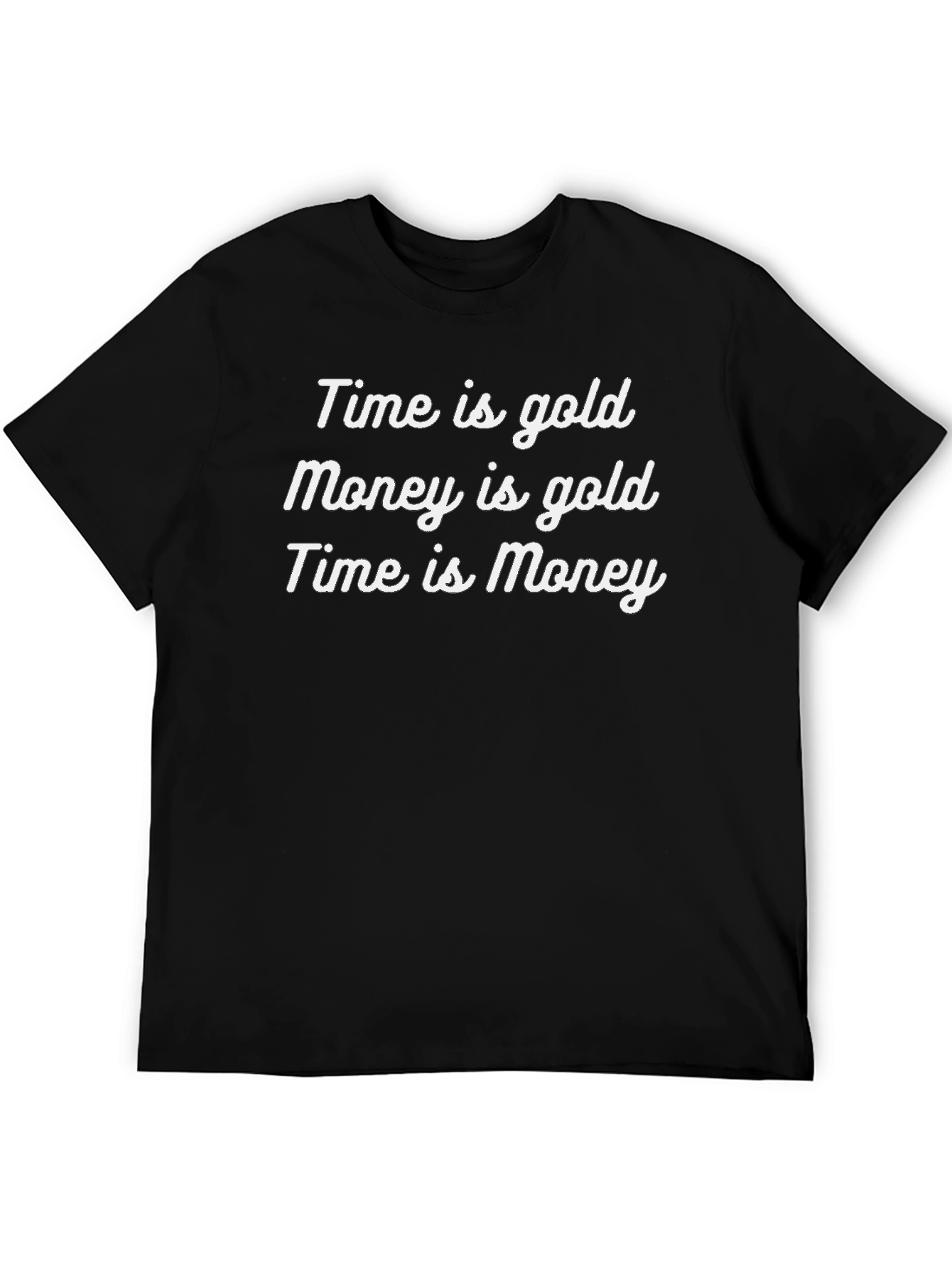 Time is Money Graphic Tee - Black Cotton T-Shirt