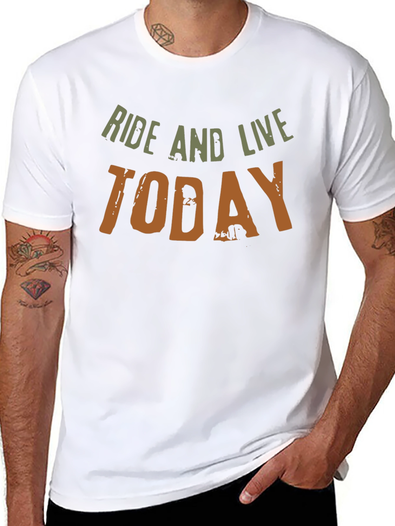Ride and Live Today Mens Black T-Shirt