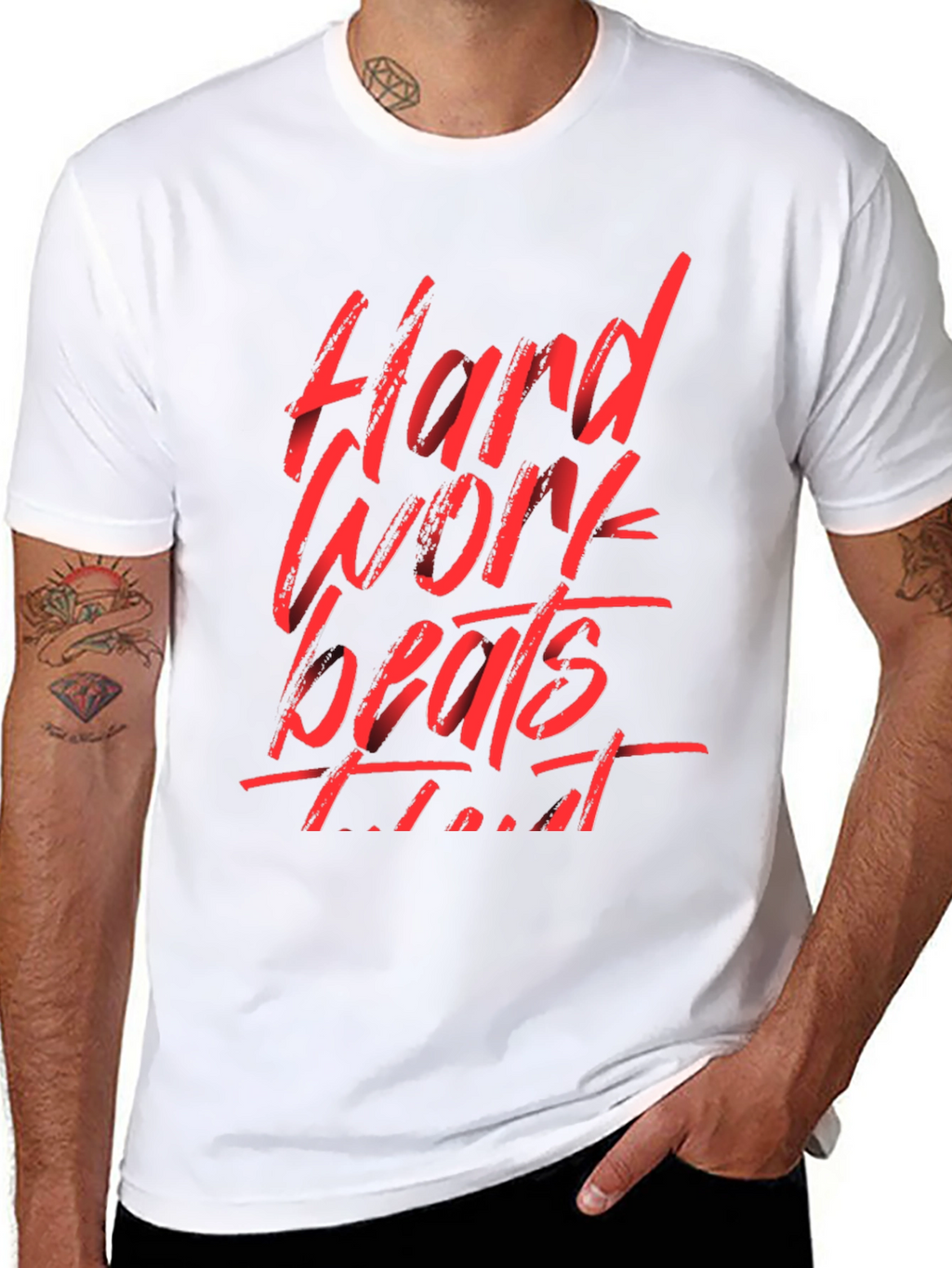 Hard Work Beats Talent Black Graphic Tee