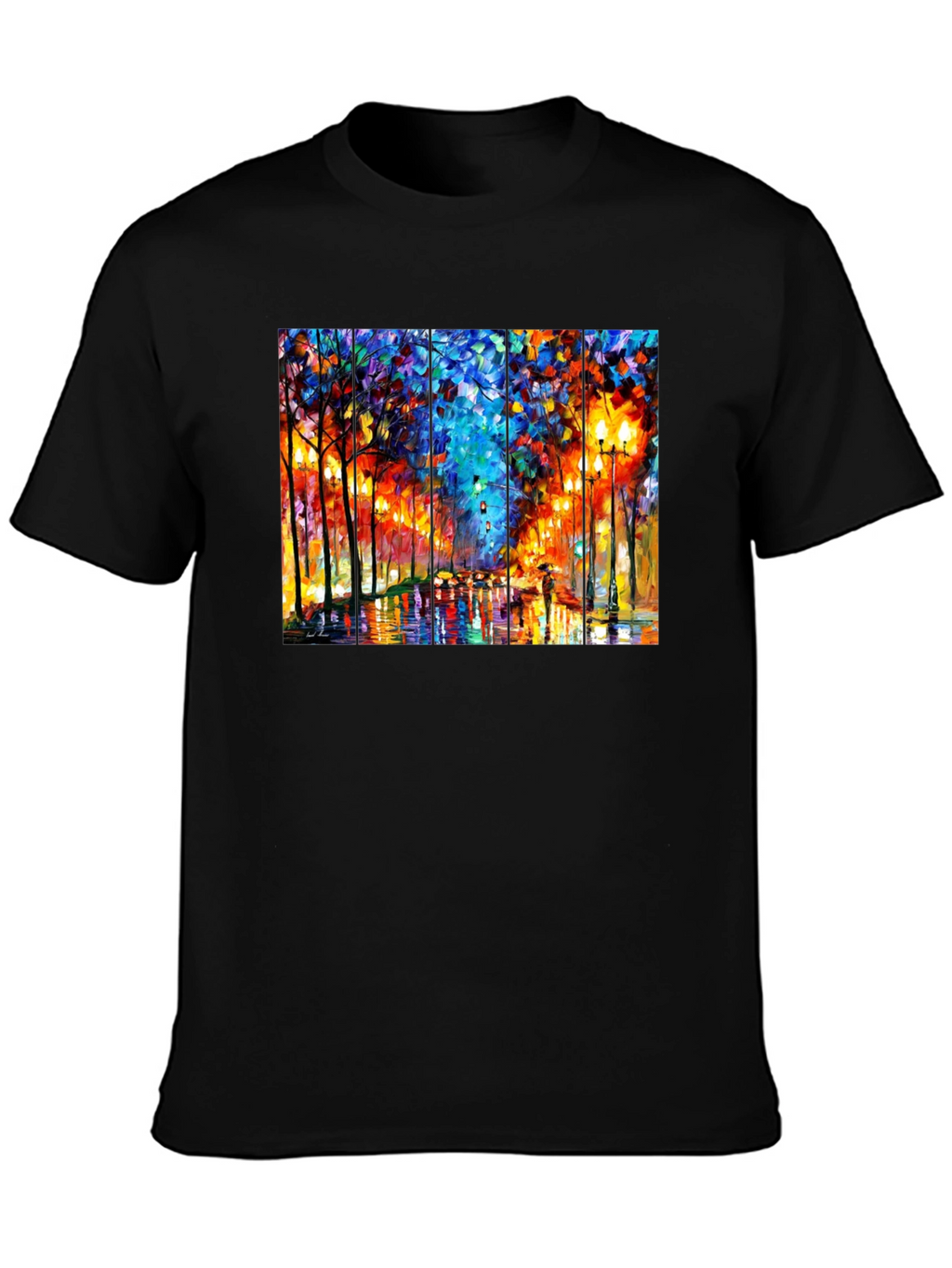 Abstract Art T-Shirt: Rainy City Street