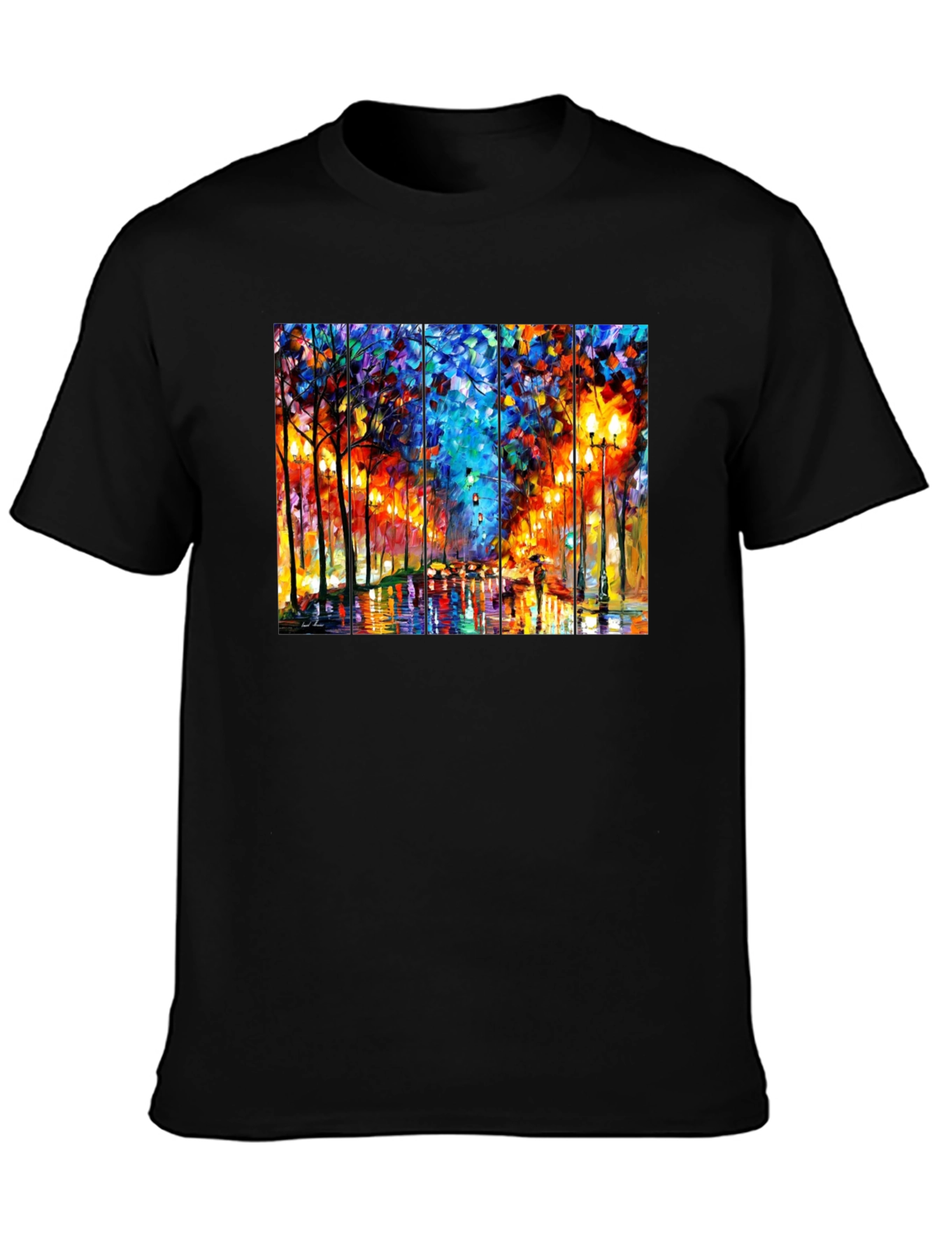 Abstract Art T-Shirt: Rainy City Street