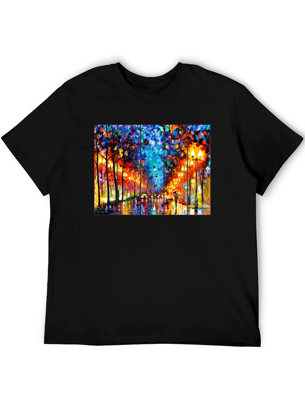 Abstract Art T-Shirt: Rainy City Street