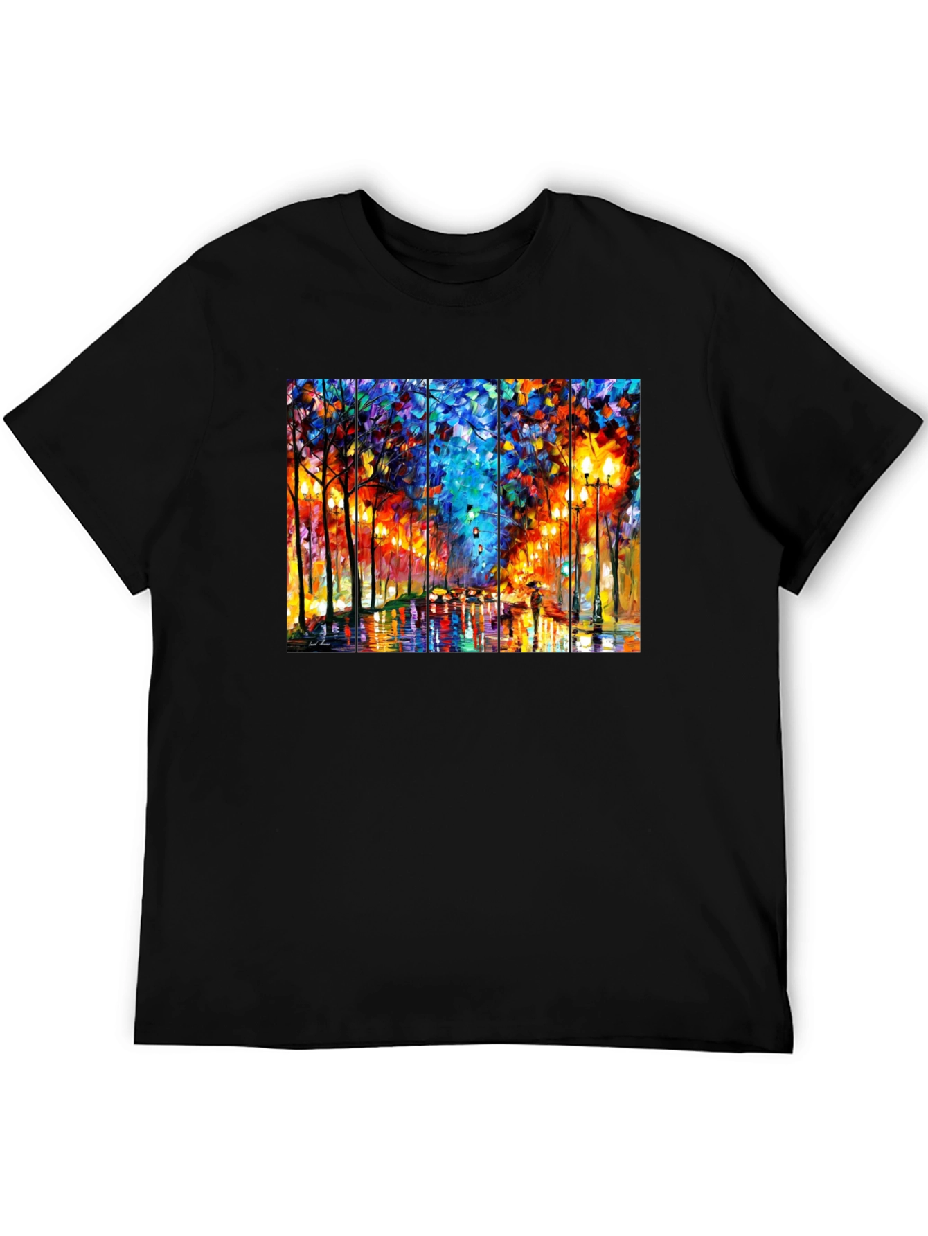 Abstract Art T-Shirt: Rainy City Street