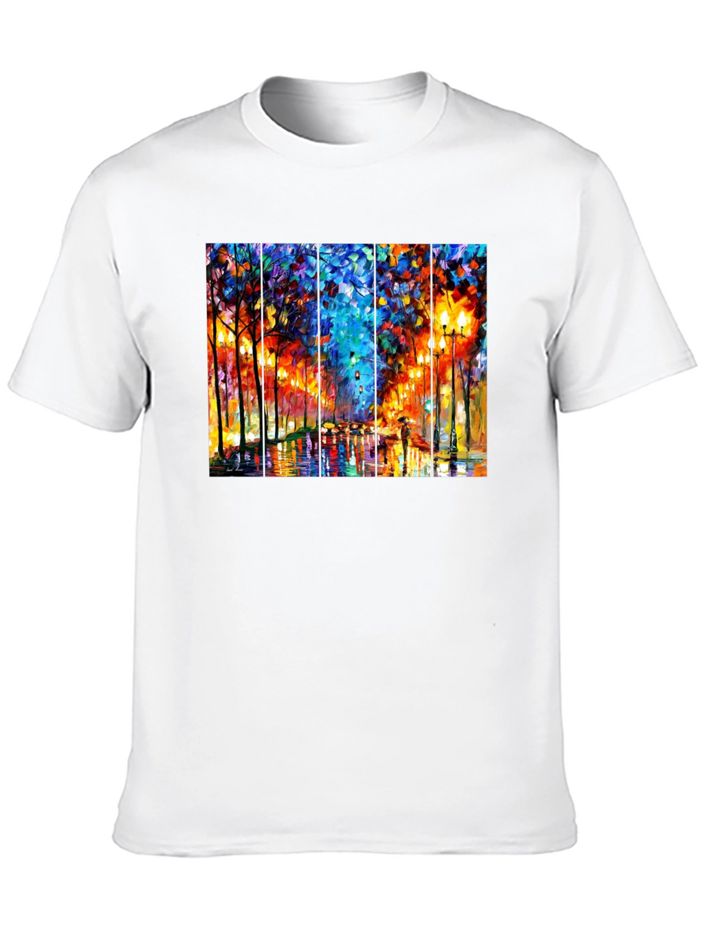 Abstract Art T-Shirt: Rainy City Street
