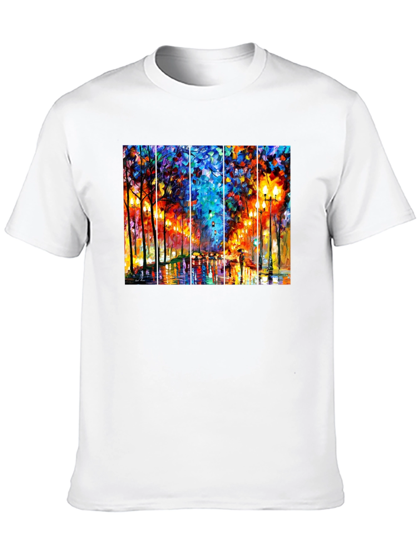Abstract Art T-Shirt: Rainy City Street