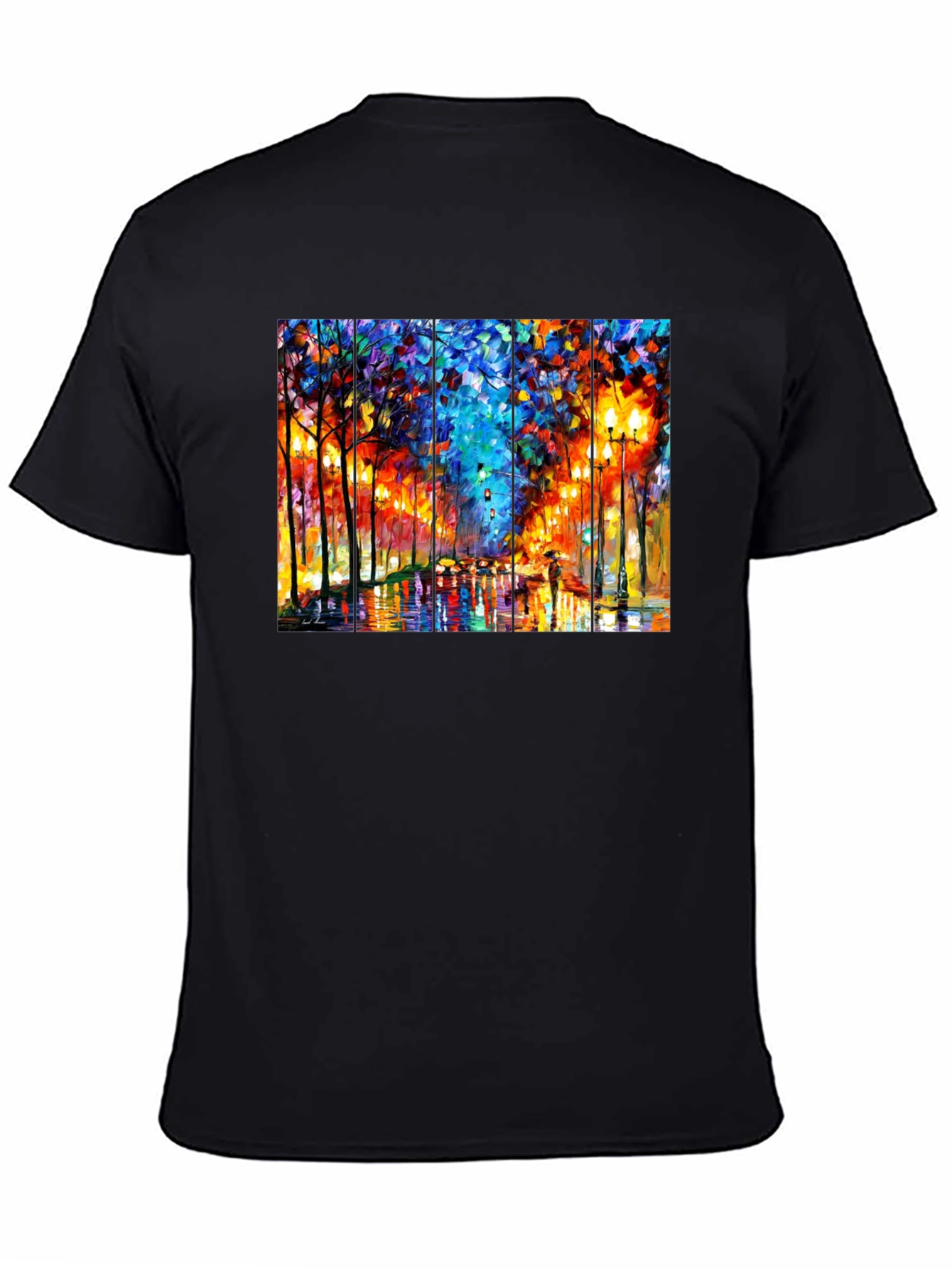 Abstract Art T-Shirt: Rainy City Street