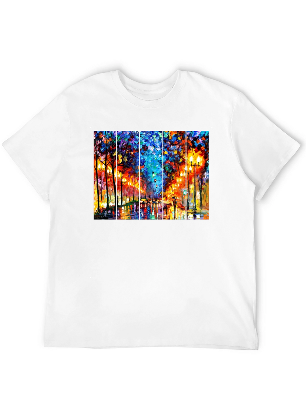 Abstract Art T-Shirt: Rainy City Street