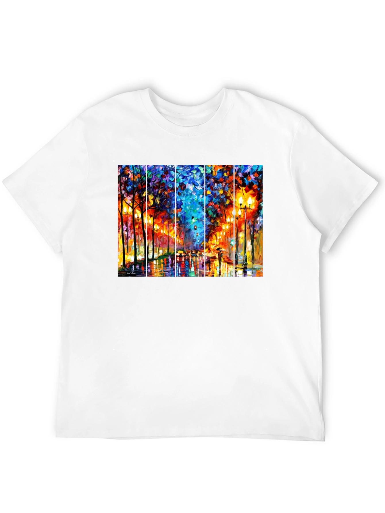 Abstract Art T-Shirt: Rainy City Street