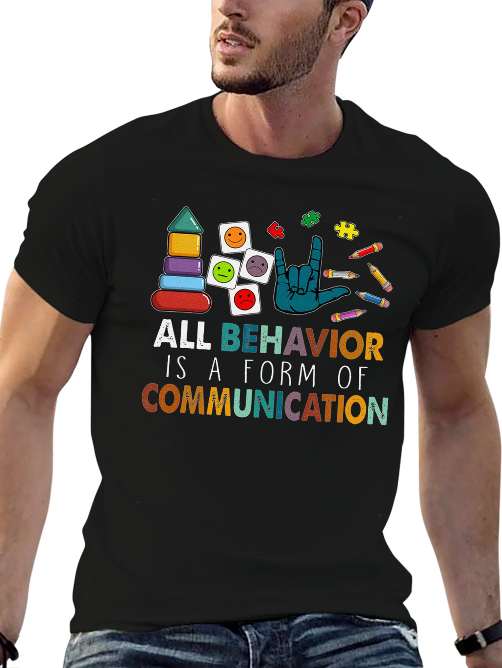 All Behavior is Communication Autism Awareness T-Shirt