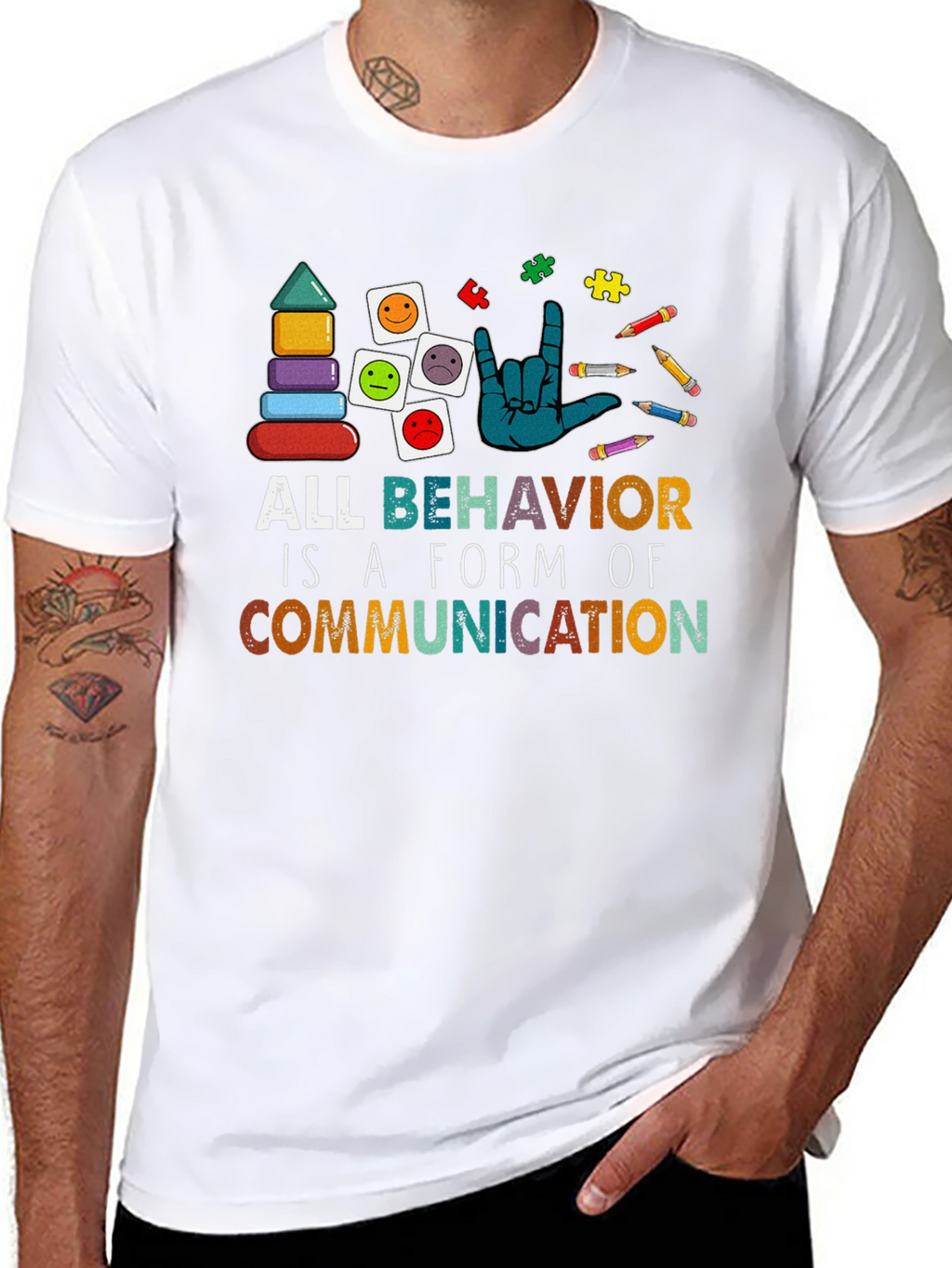 All Behavior is Communication Autism Awareness T-Shirt