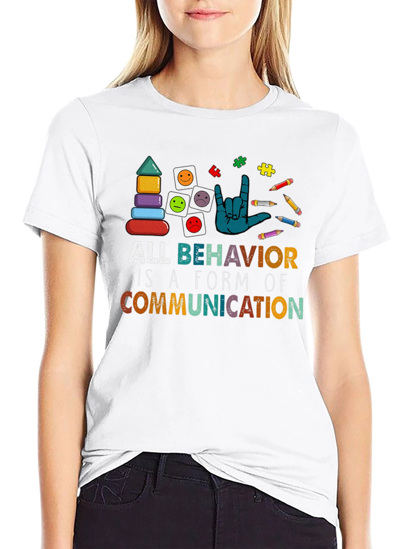 All Behavior is Communication Autism Awareness T-Shirt