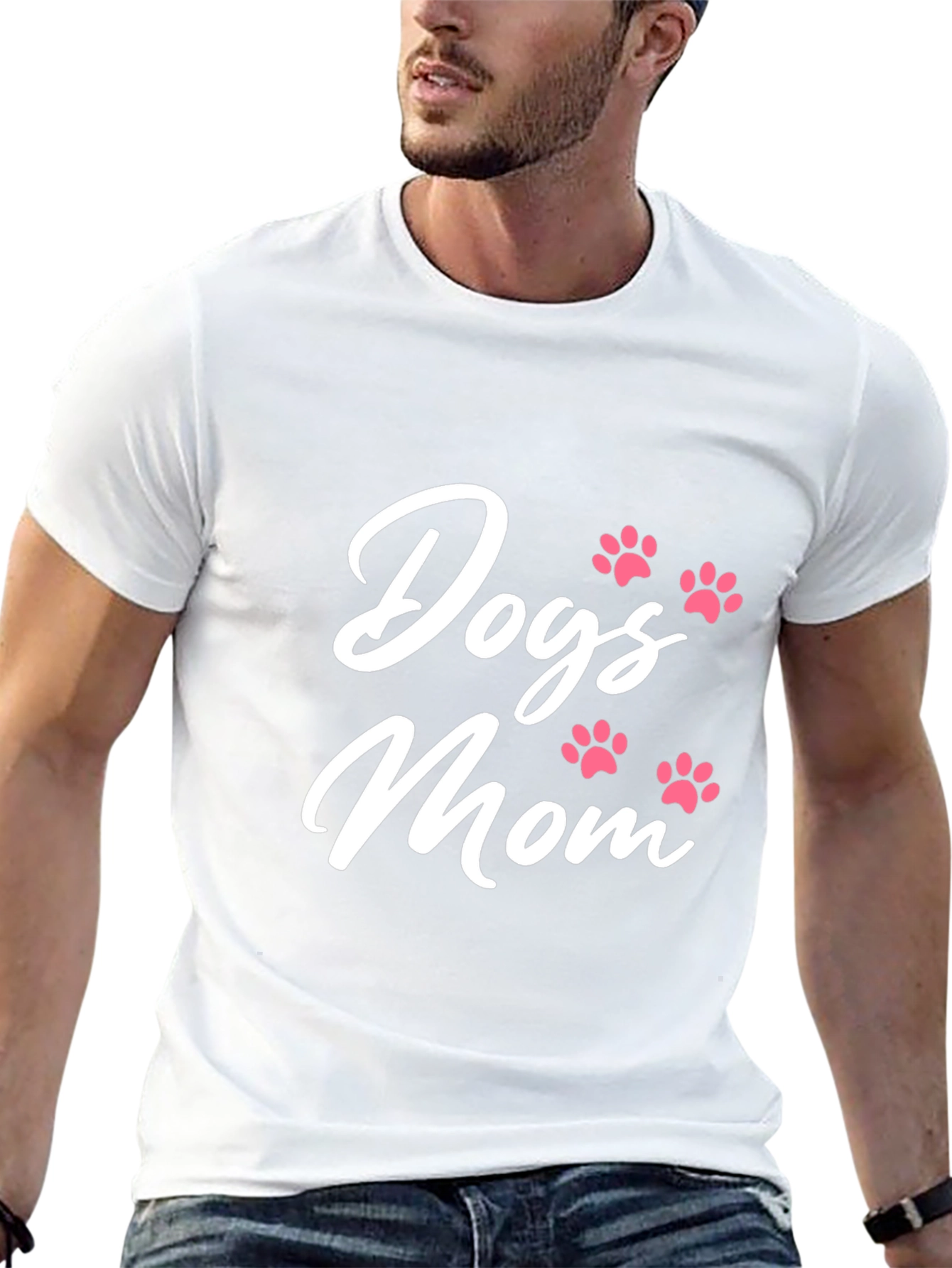 Dogs Mom T-Shirt - Cute Paw Print Design