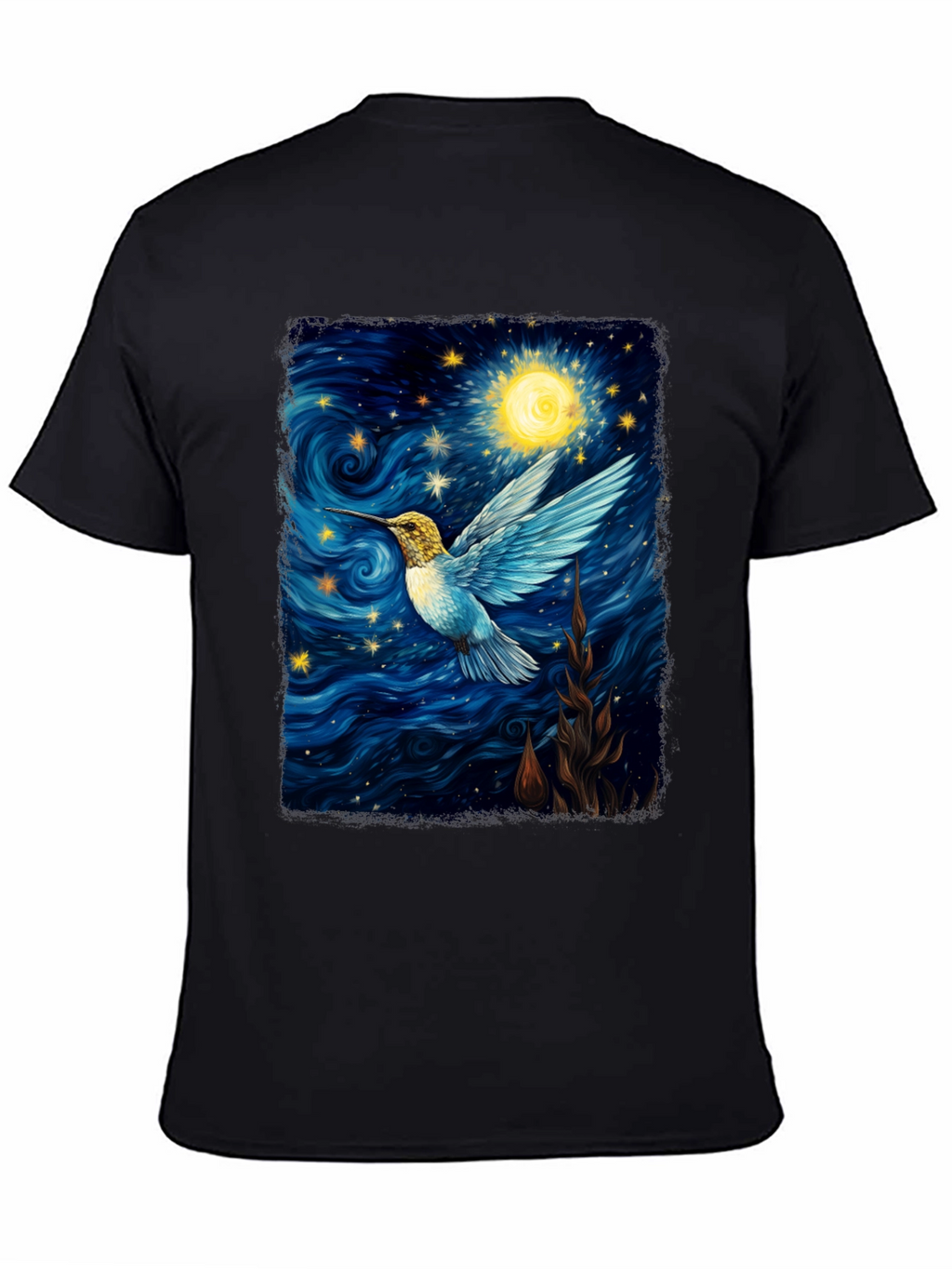 Starry Night Hummingbird Graphic T-Shirt