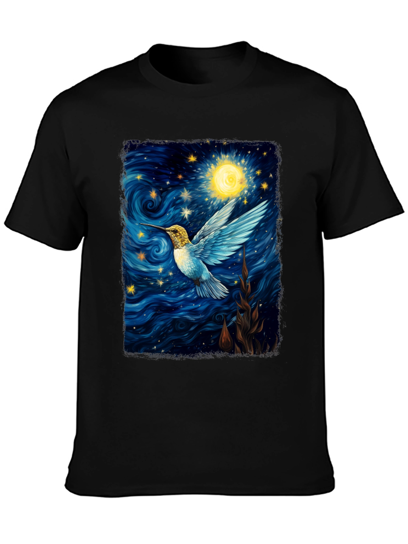 Starry Night Hummingbird Graphic T-Shirt