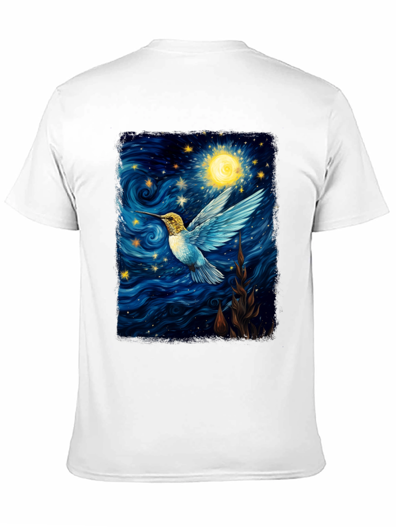 Starry Night Hummingbird Graphic T-Shirt