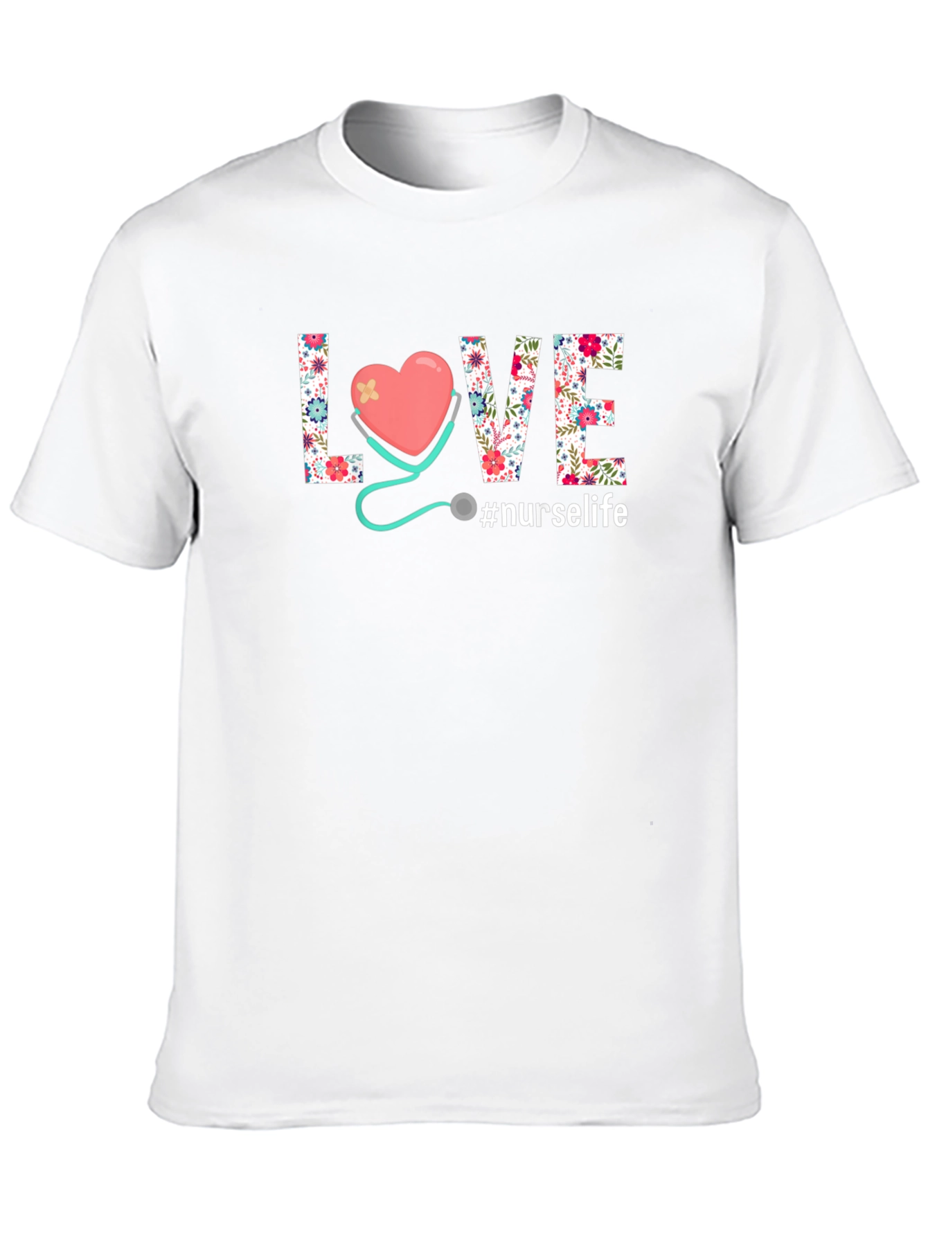 Floral LOVE Nurse Life T-Shirt