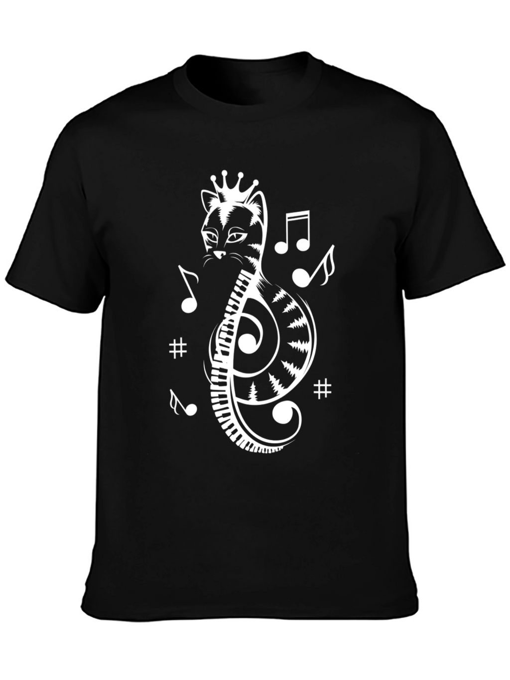 Musical Cat T-Shirt - Treble Clef Cat Tee