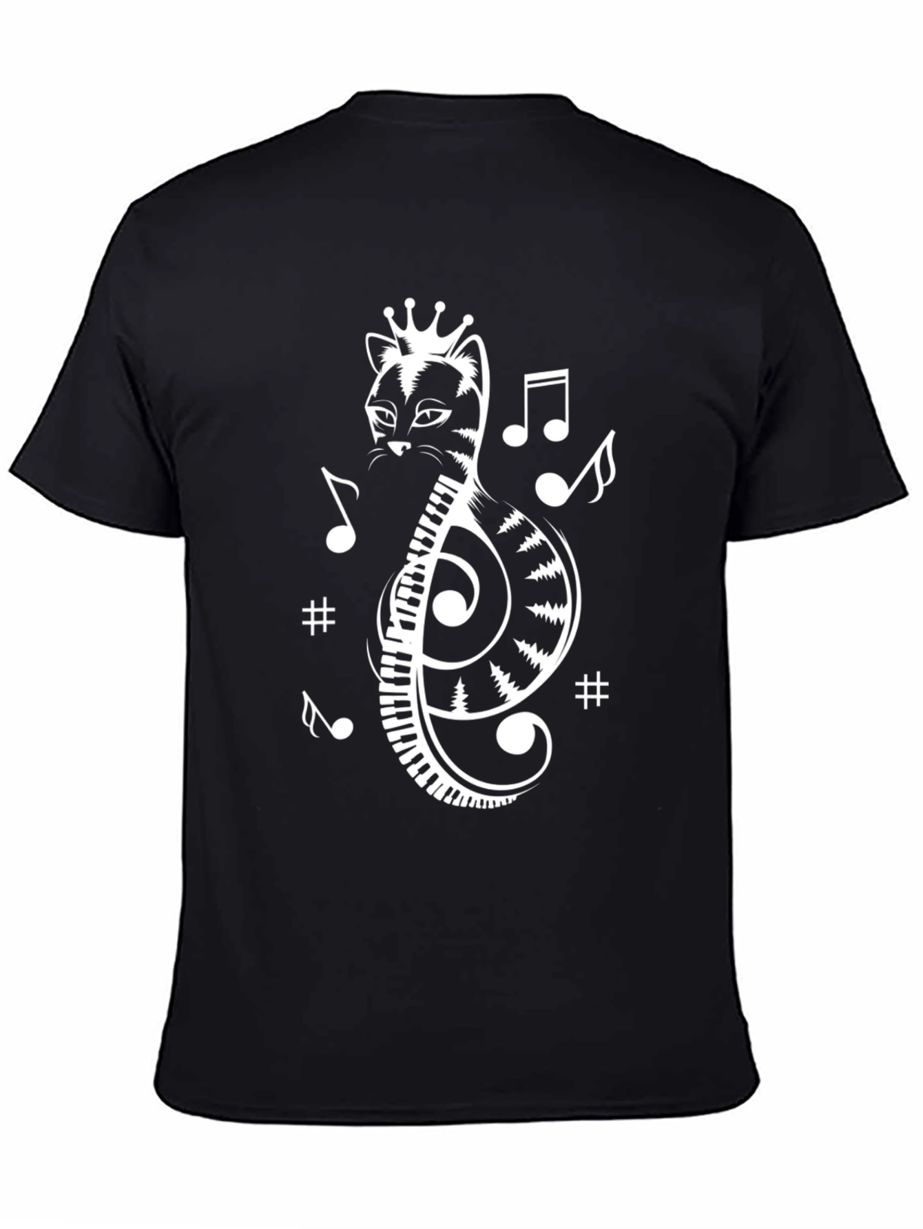 Musical Cat T-Shirt - Treble Clef Cat Tee