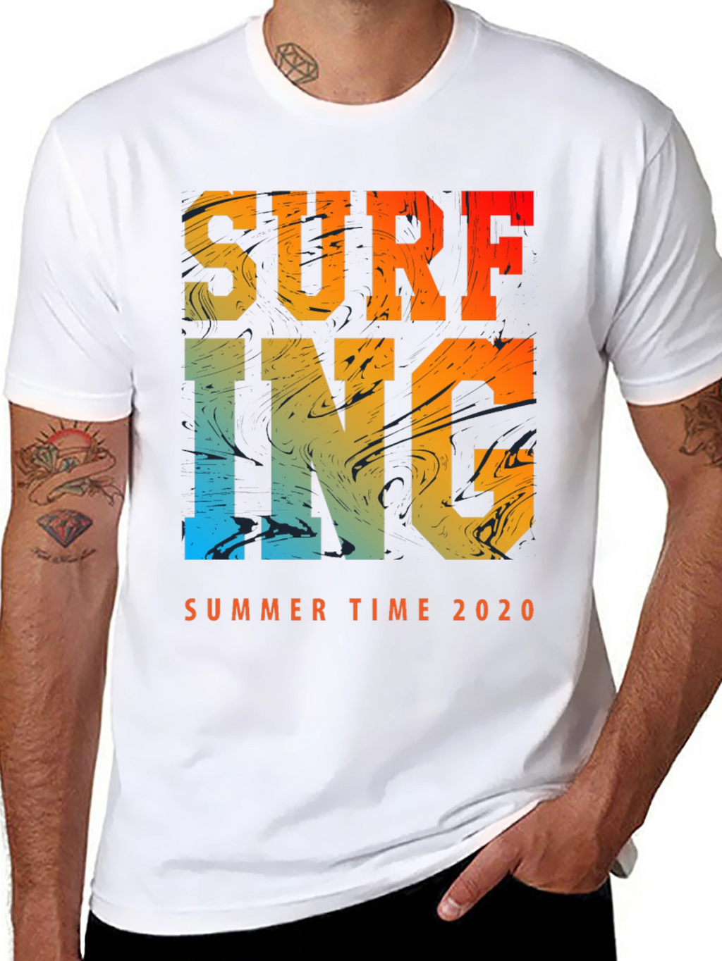 Surfing Summer Time 2020 Mens Graphic Tee