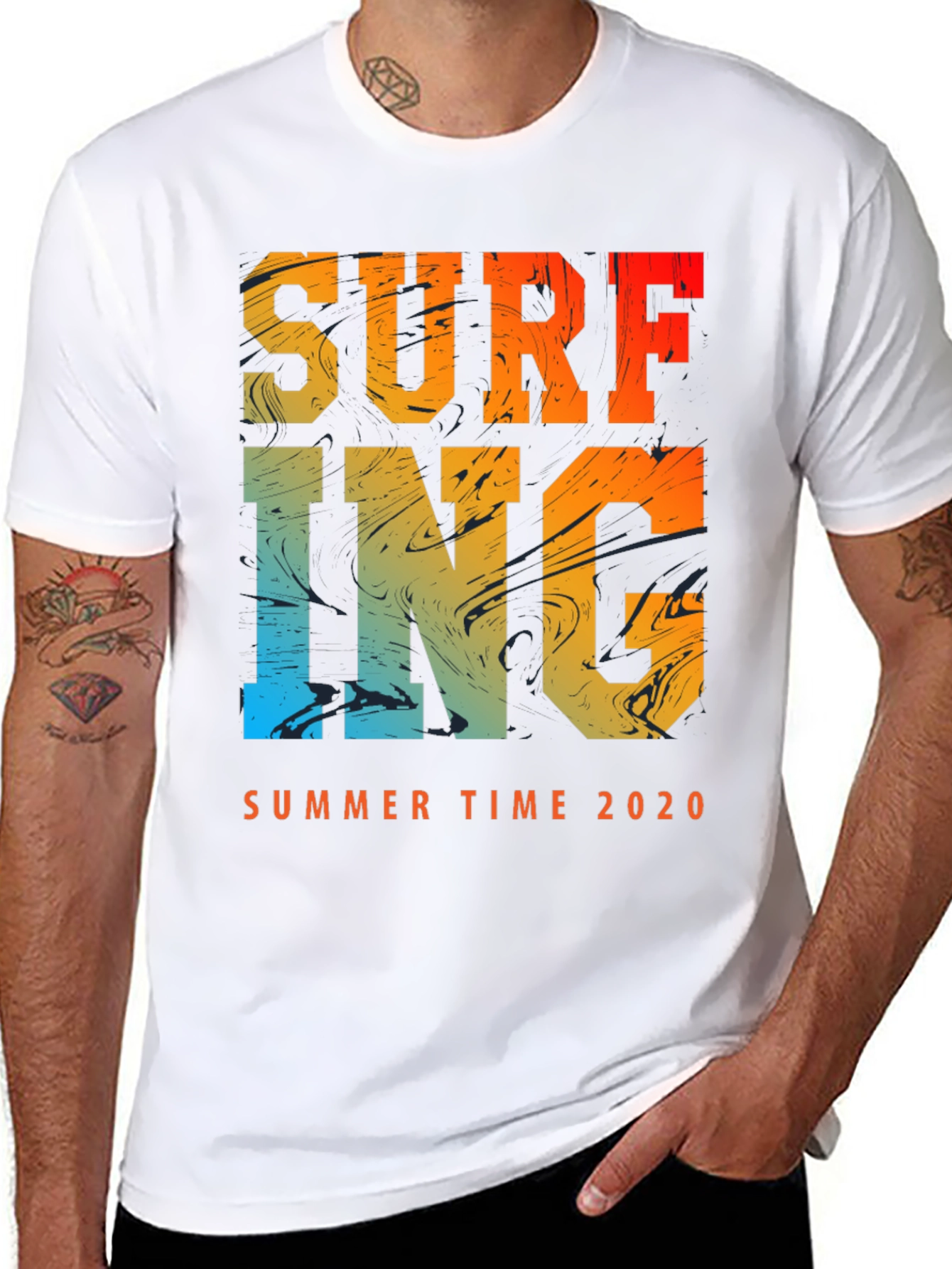 Surfing Summer Time 2020 Mens Graphic Tee